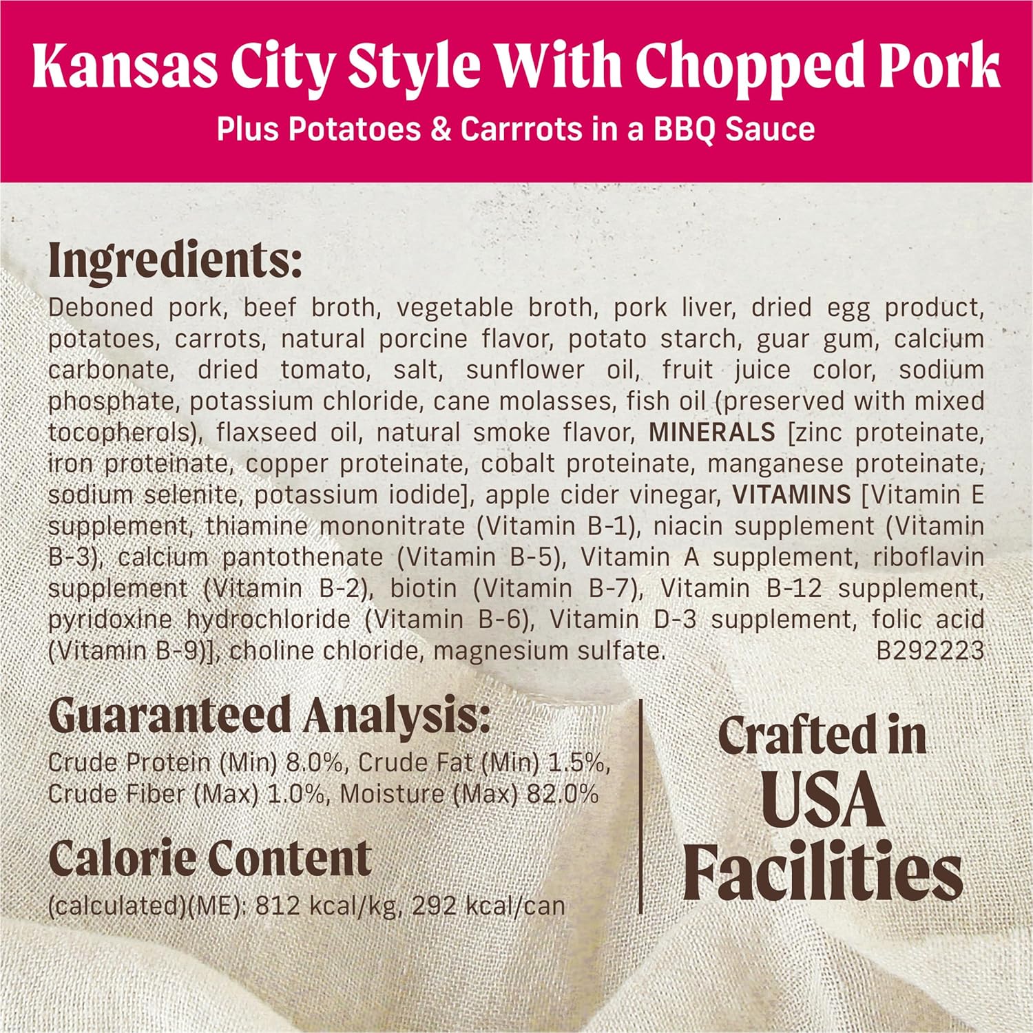 Merrick Slow-Cooked BBQ Premium And Healthy Real Meat Grain Free Canned Dog Food, Kansas City Style With Pork - (Pack of 12) 12.7 oz. Cans