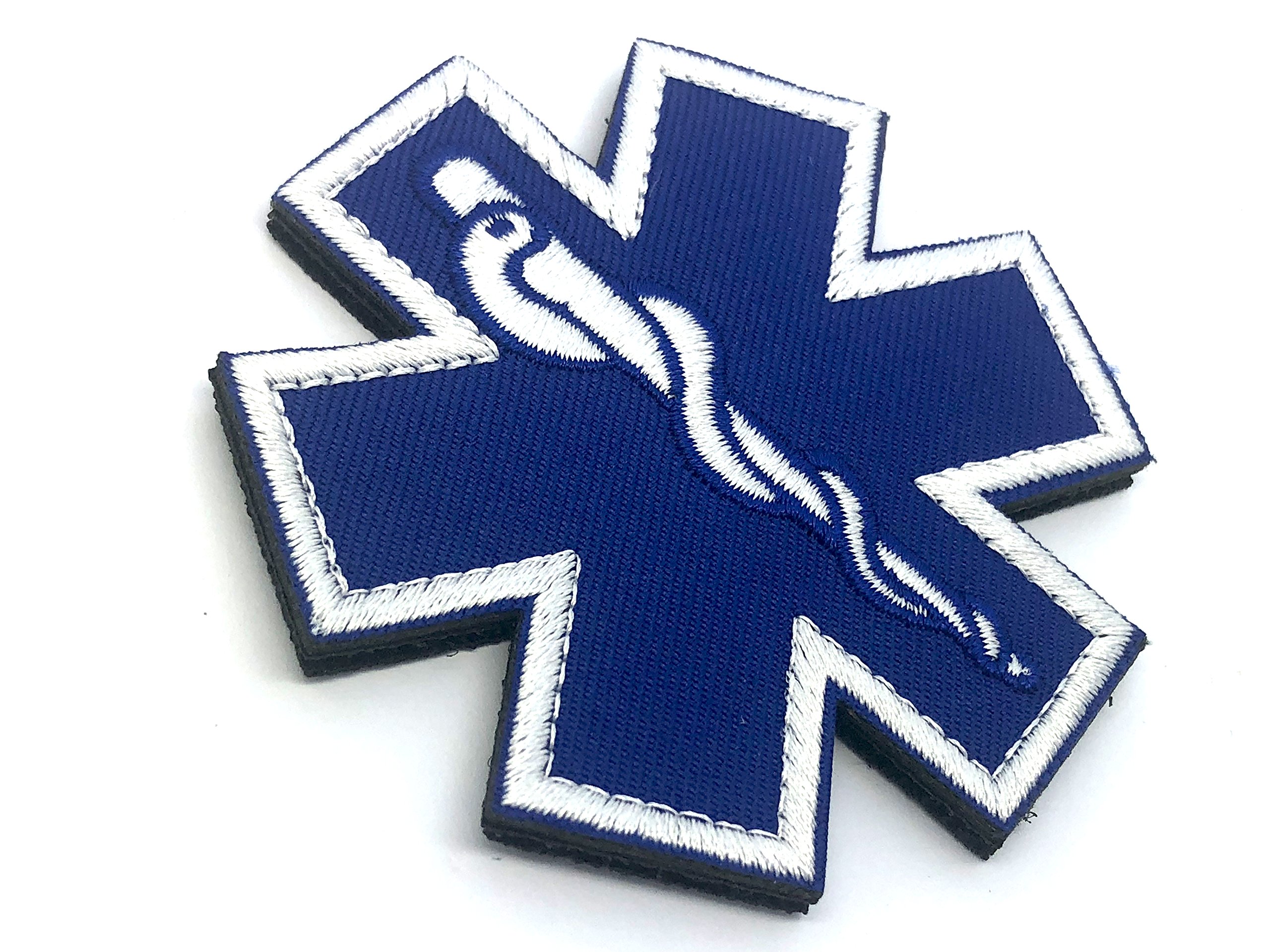 Parche bordado con cruz azul de Star Of Life para airsoft y paintball