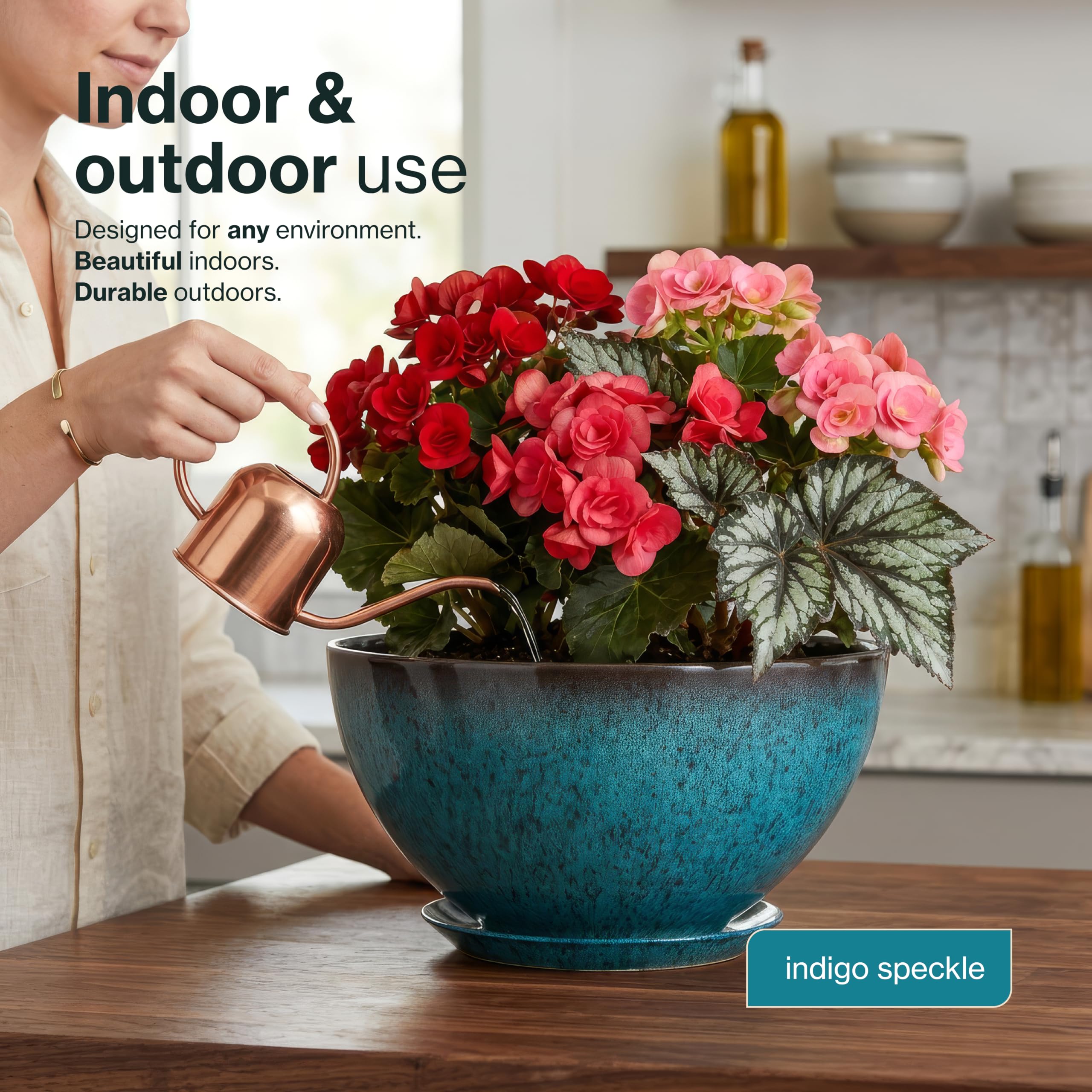 Rosie Planter Bowl - Indigo Speckle -5