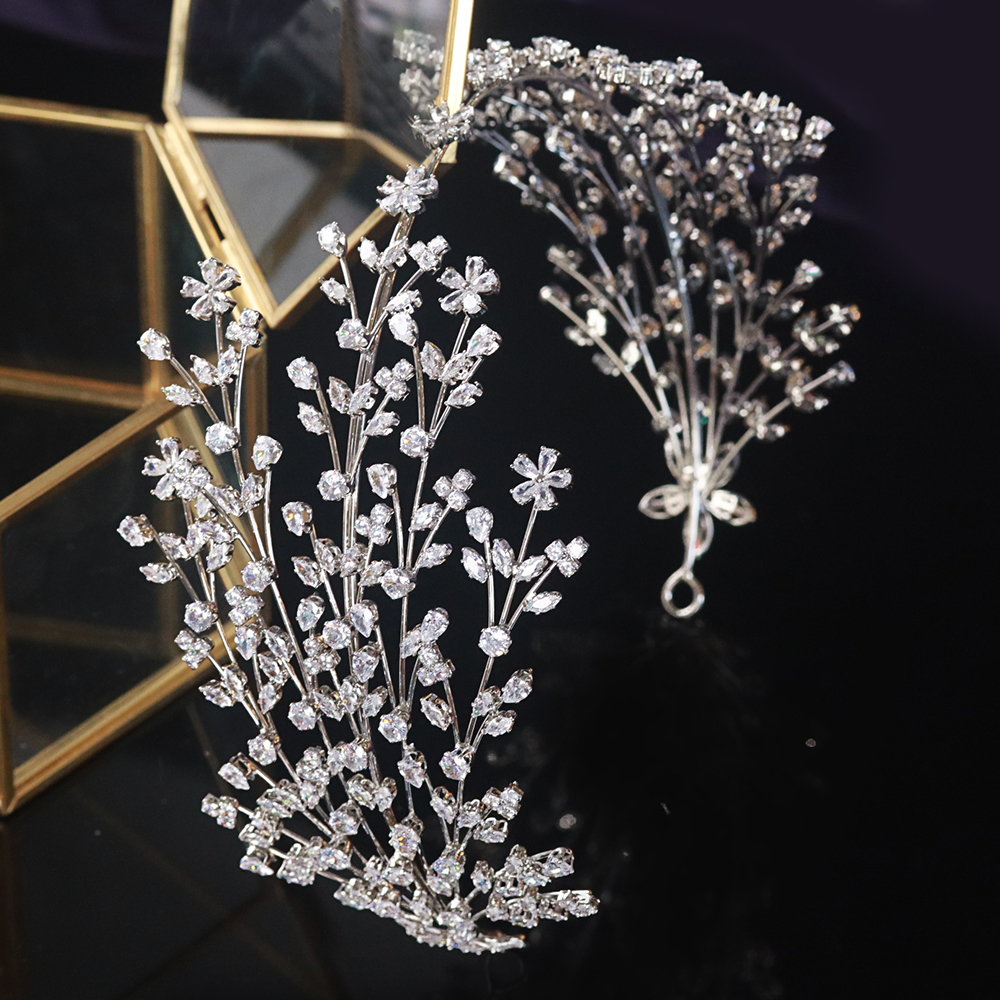 Amazon.com: Jorsnovs Full Zircon Wedding Bridal Headbands  display picture 1