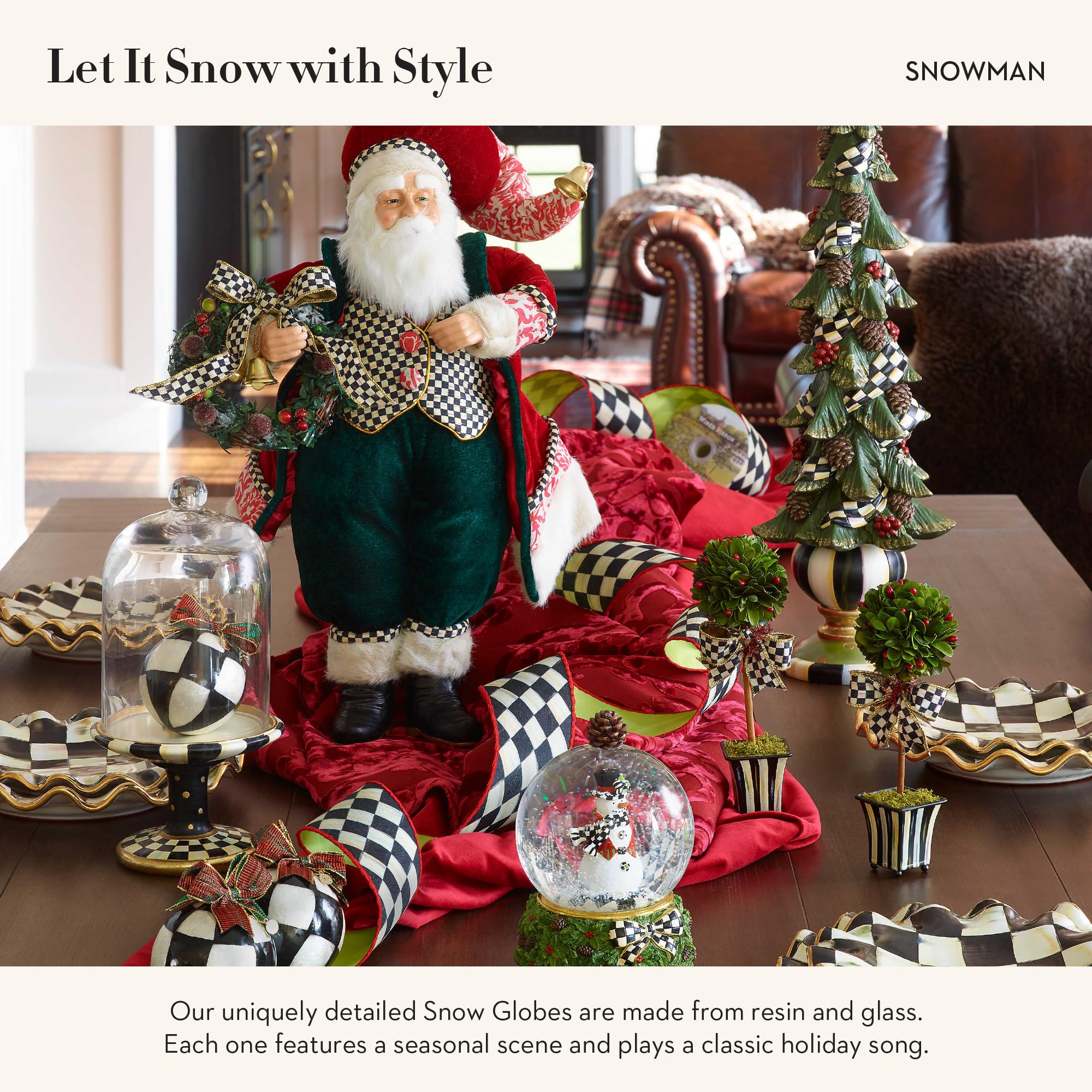 Mackenzie Childs マッケンジーチャイルズ スノードーム Amazon.com: MACKENZIE-CHILDS Snow Globe, Christmas