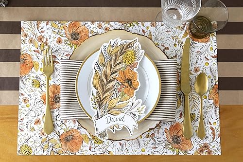 Miniatura 3 de Manteles individuales de papel de Acción de Gracias para mesa de comedor, manteles individuales cuadrados de papel desechables para otoño, temporada