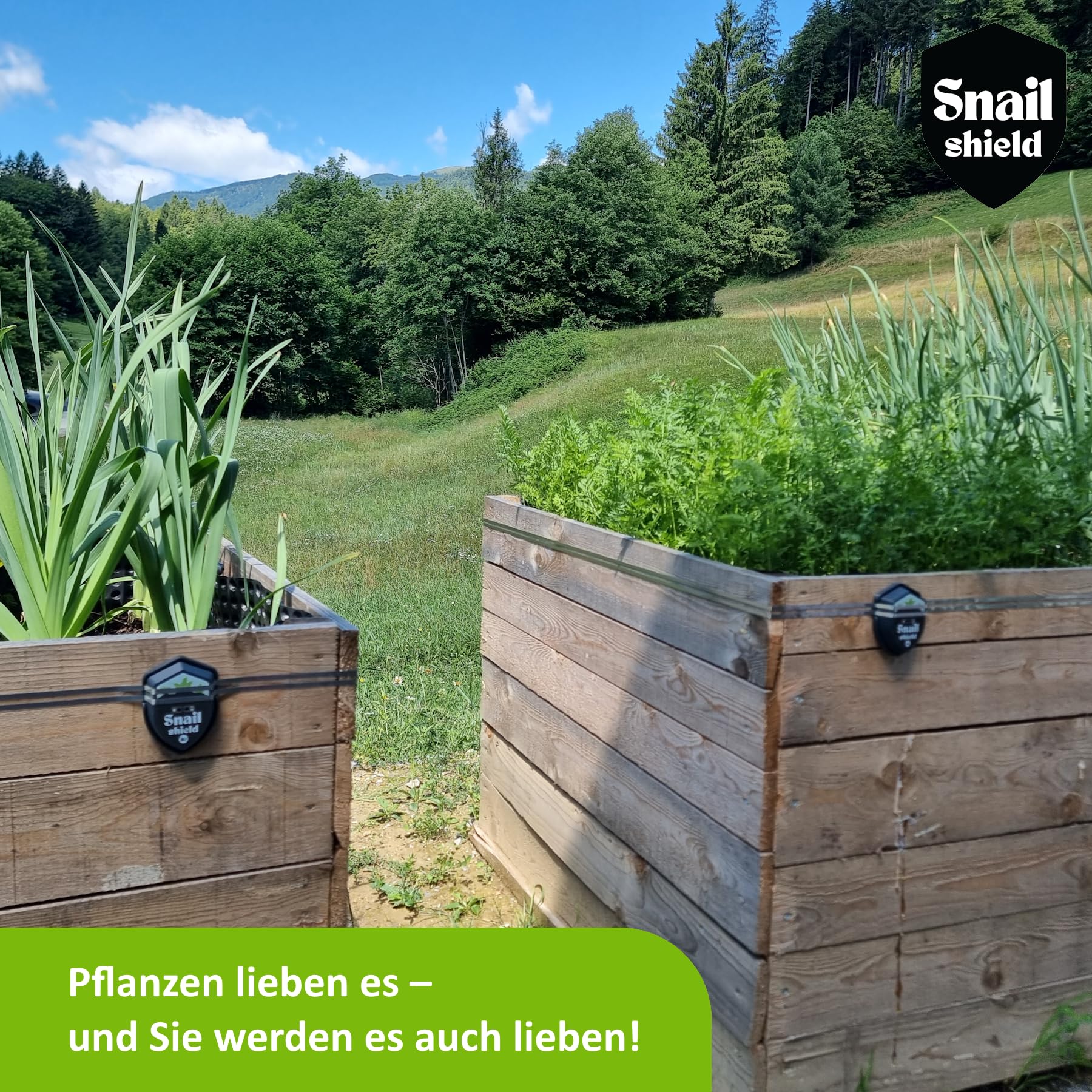 Snail Shield® - PRO Schneckenzaun Elektrisch Set für Hochbeet mit 11m Zaunband, Schneckenschutz für Gärten, Gemüsebeet, Pflanzen, Einfache Installation, verbesserte Software 2026 (Made in EU)