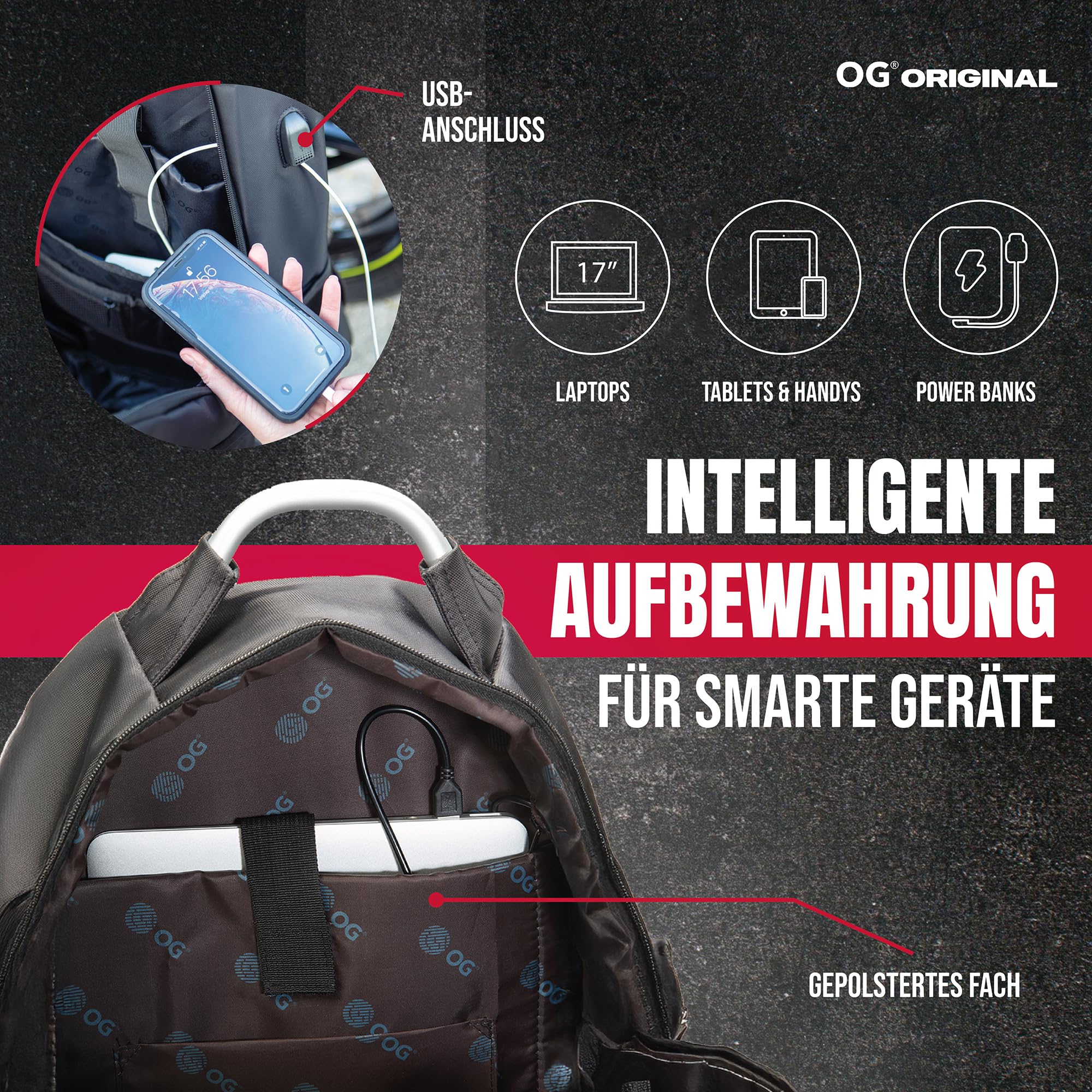 OG Original GetAway Motorrad Rucksack Wasserdicht, Herren, Hartschale, Grosse Kapazität, Erweiterbar 35L/45L, Motorradhelm Tasche, Helmtrageriemen, Anti-Diebstahl, Reflektierend, Laptop