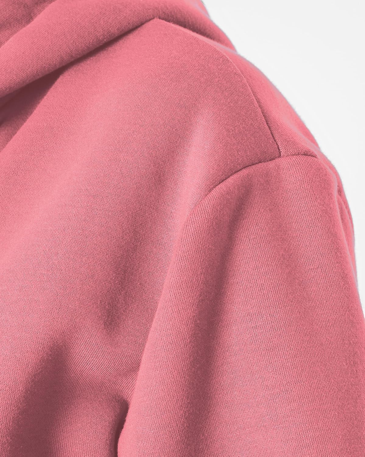 GIVON Women's Lightweight Fleece Zip Up Hoodie Regular Fit Solid Color with White Drawstring & Zipper - Image 5