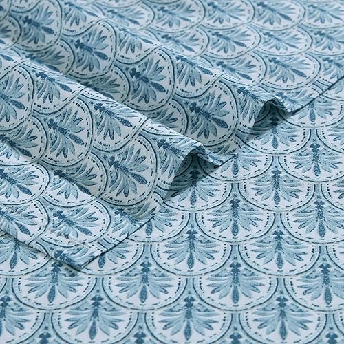 Miniatura 3 de Tommy Bahama - Juego de sábanas tamaño King, ropa de cama de percal de algodón súper suave con fundas a juego, juego de ropa de cama tropical,