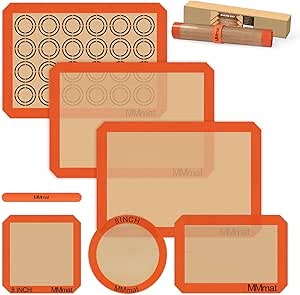 Silicone Baking Mats - Set of 6, Food Grade, Non-Stick, Reusable, Heat Resistant up to 500°F