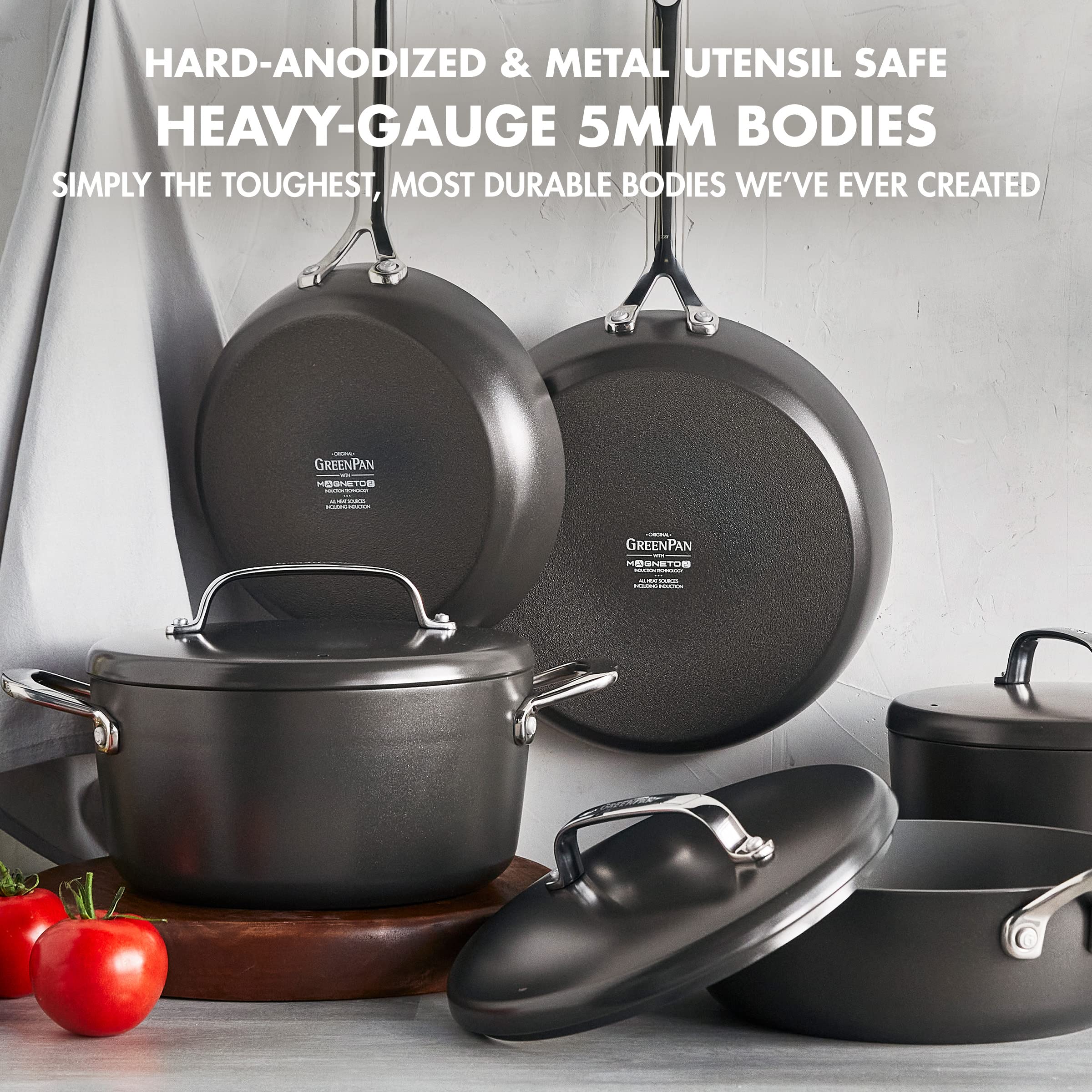 GreenPan GP5 Hard Anodized Healthy Ceramic Nonstick 14 Piece Cookware