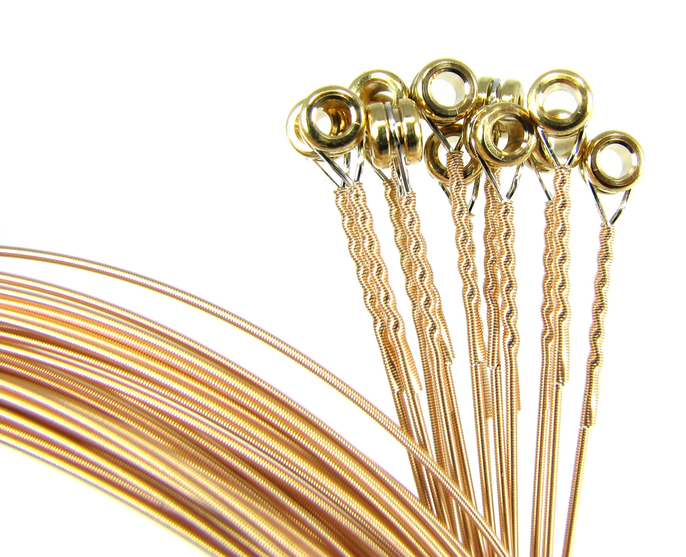 Paquete de 12, 32 GA Cuerdas para guitarra de bronce fosforado, fabricadas en los Estados Unidos.