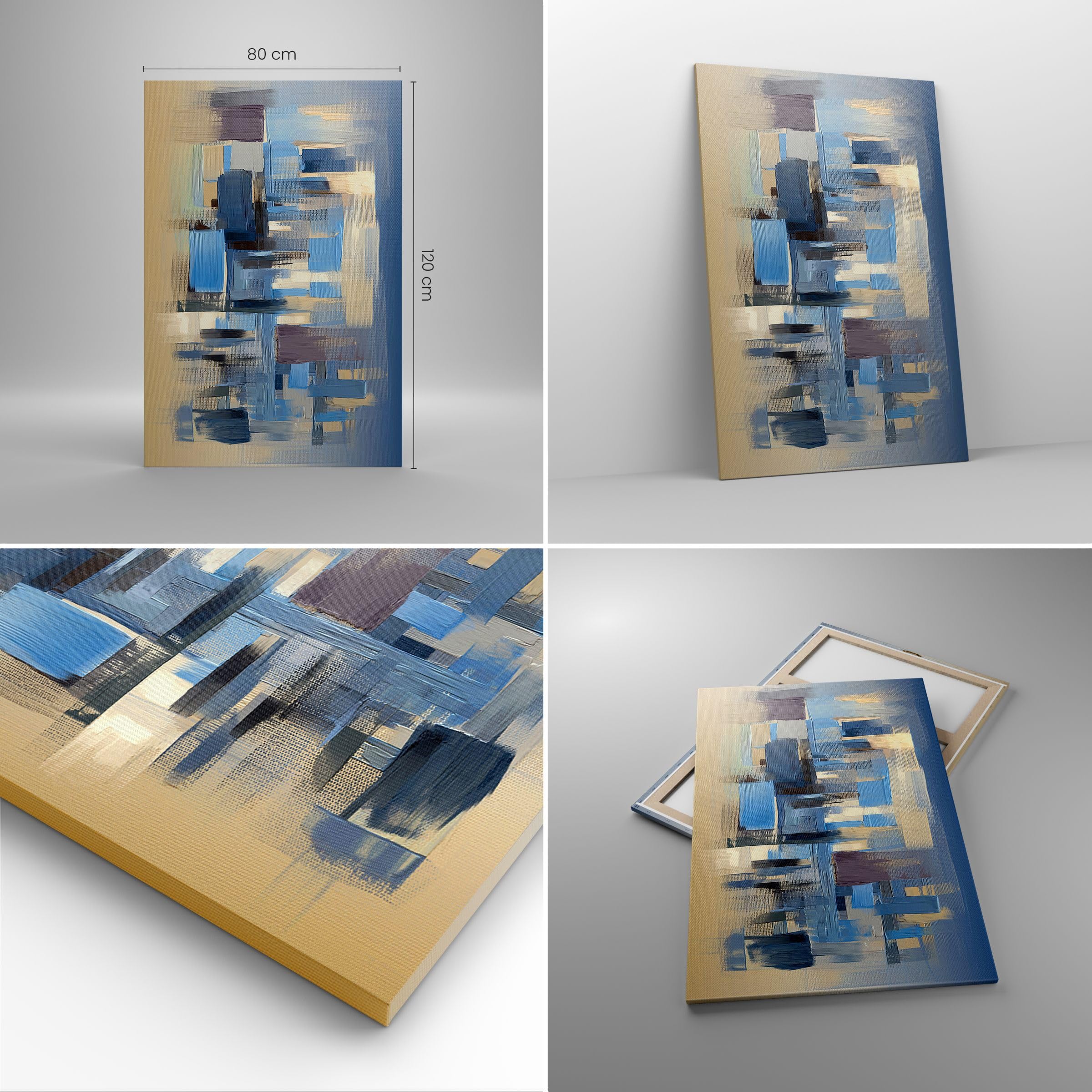 Cuadro Decorativo Sobre Lienzo Floral 80x120cm - Impresión Vertical, Laminado Protector, Listo Para Colgar