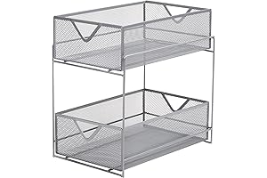 Mind Reader Mesh Storage Basket Organizer Silver 12x8x12