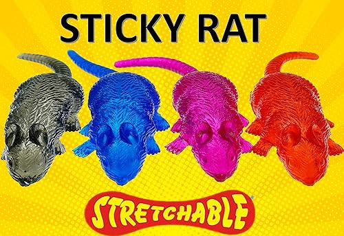 Miniatura 3 de JA-RU Juguete de goma elástica para ratas (1 unidad)  Juguetes de ratas falsas para niños, bromas de Halloween, recuerdos de fiesta, decoraciones y