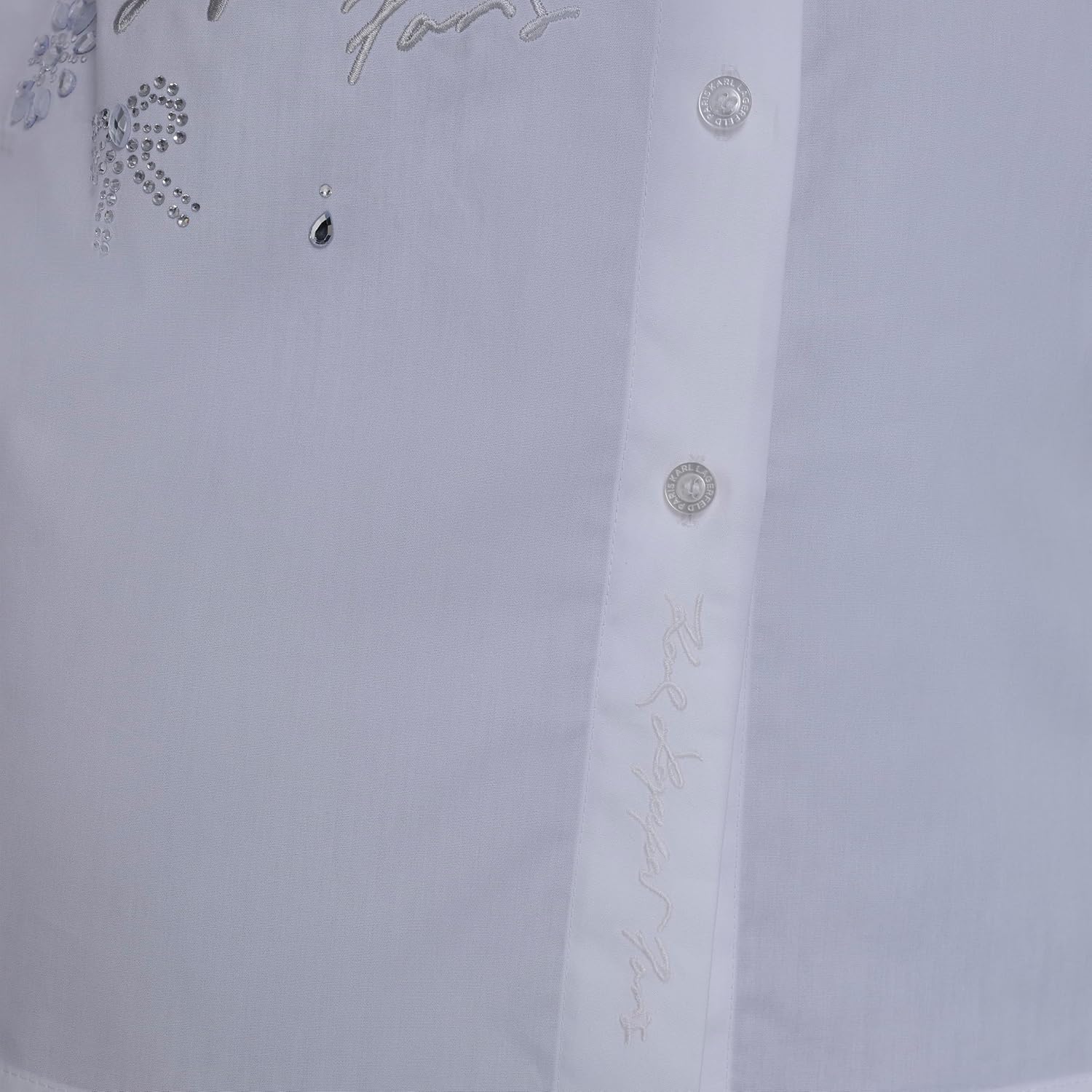 Karl Lagerfeld Womens Long Sleeve Collared Neck Whimsy Oversized Button Down - Image 6