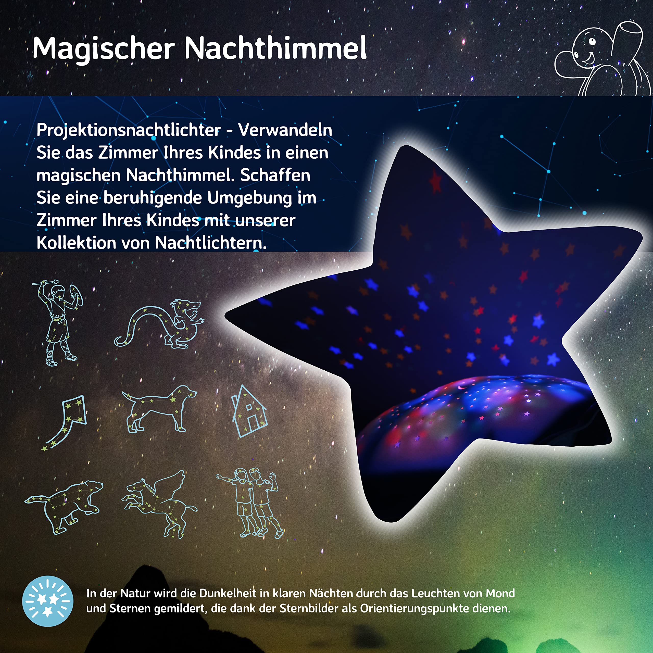 Cloud b Beruhigendes Nachtlicht Sternenprojektor mit Musik | Sternenhimmel Projektor Kinder mit 3 Farben & Soundeffekten | Einschlafhilfe mit Auto-Off 23 Min | Twinkling Twilight Turtle Pink