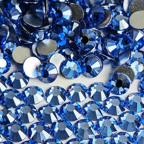 Vista 123 de Genie Crystal ss34 Red Glass Rhinestones 288 Pcs, 7.0 mm Big Light Siam Flatback Rhinestone, Diamond Cut Gems for Crafts, Face Mask, Makeup