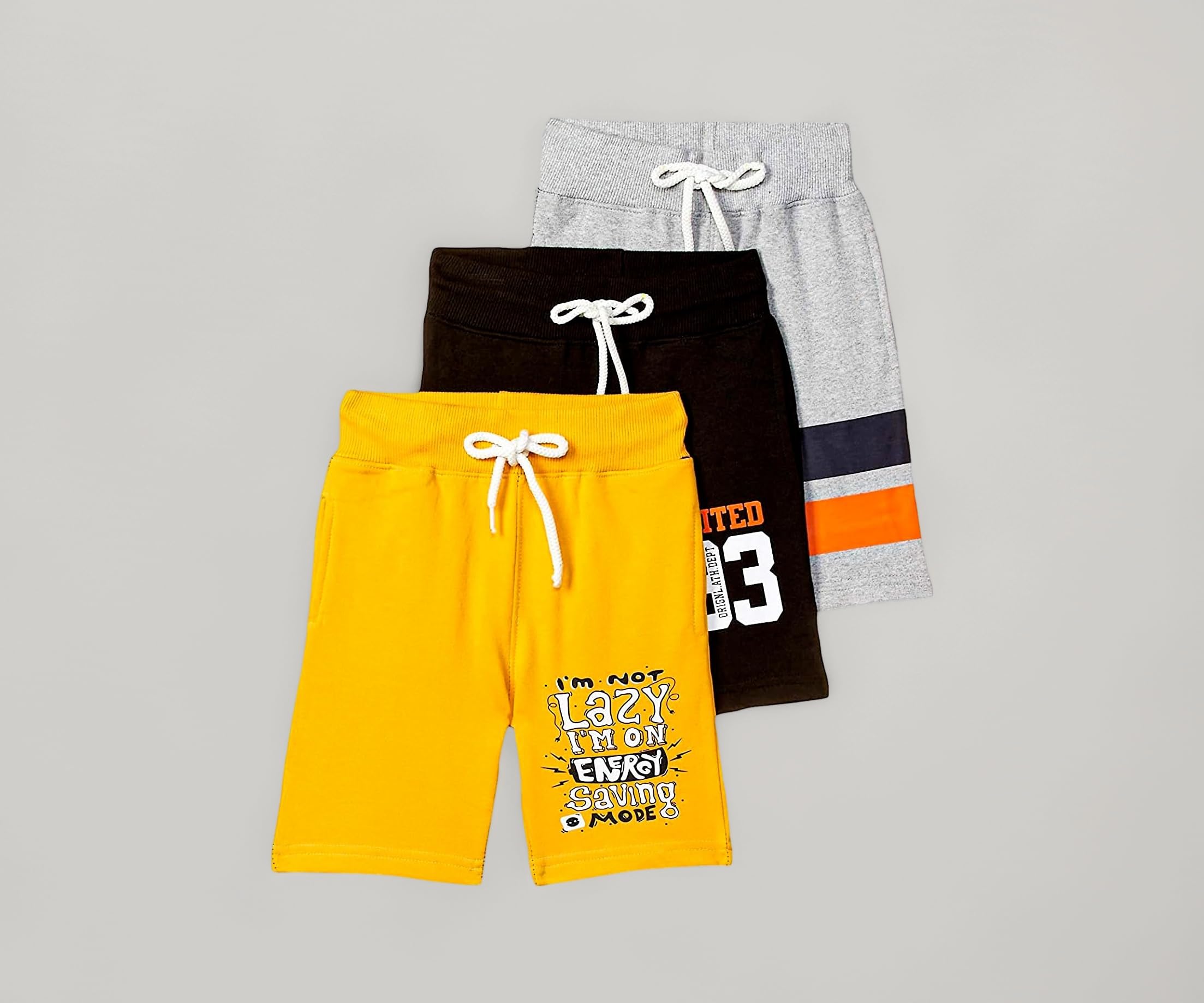Boys Cotton Printed Shorts with Two Side Pockets (Pack of 3)