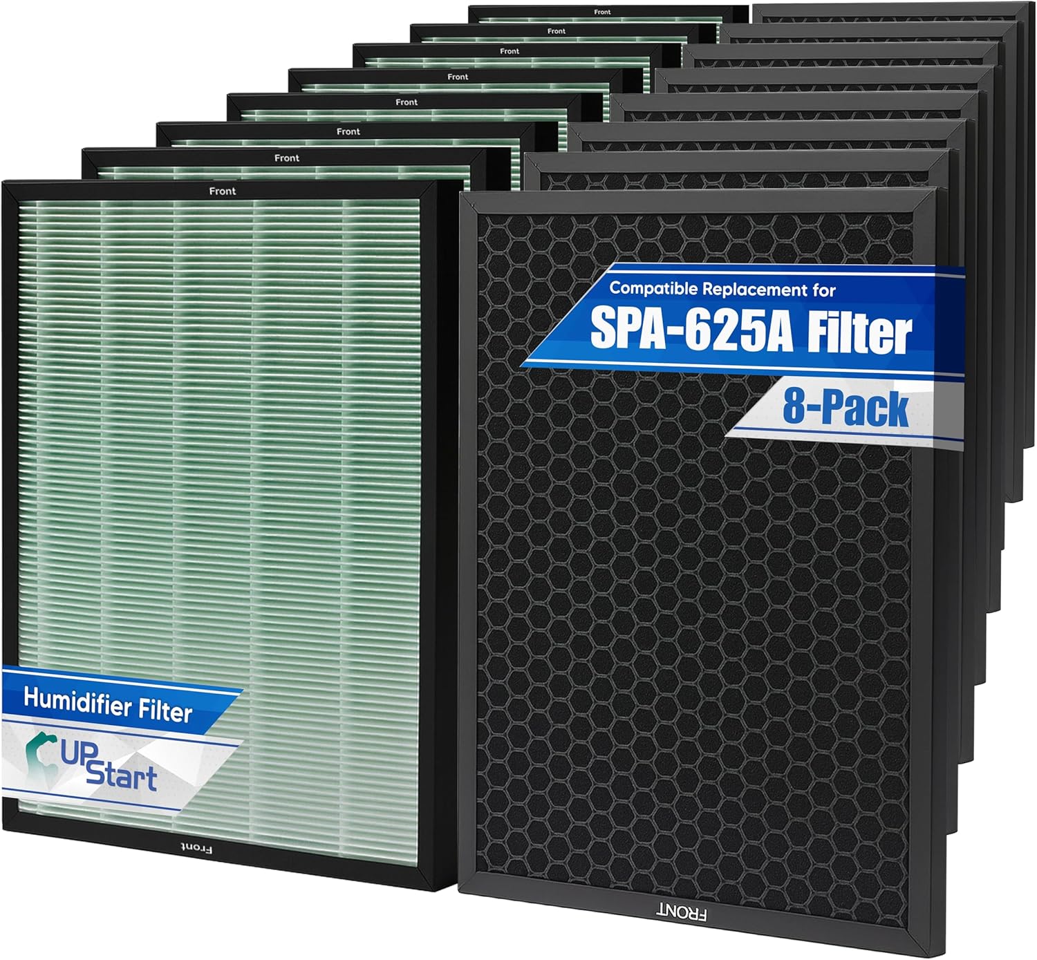 8-Pack SPA-625A Filter Replacement Kit for Rabbit Air BioGS 2.0 Air Purifier - Compatible with RabbitAir BioGS SPA 625A Filters H13 with Honeycomb Carbon Filter & Foam