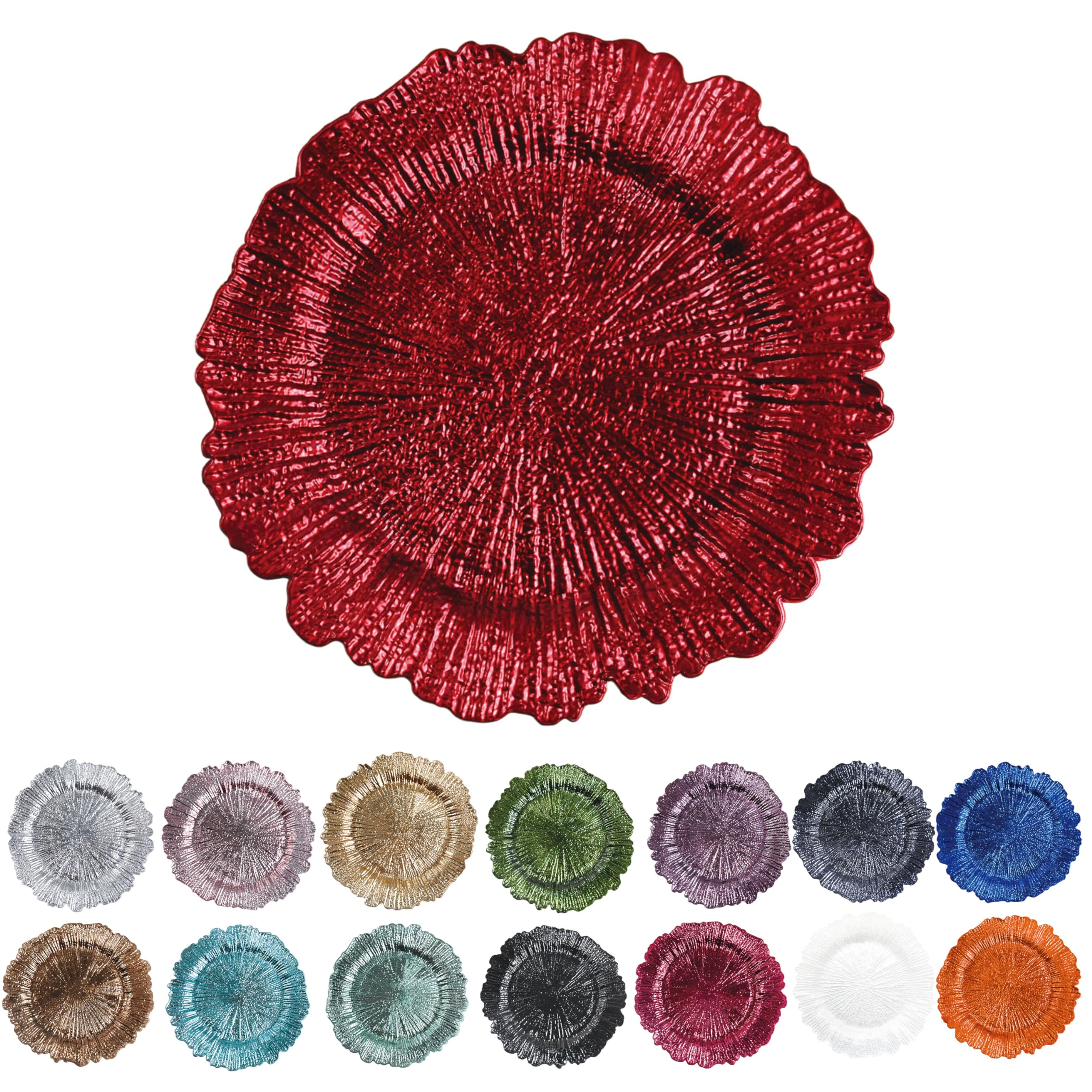 Evershine Silver Charger Plates - Set of 6 Floral Reef Design -14 Evershine Silver Charger Plates - Set of 6 Floral Reef Design -14
