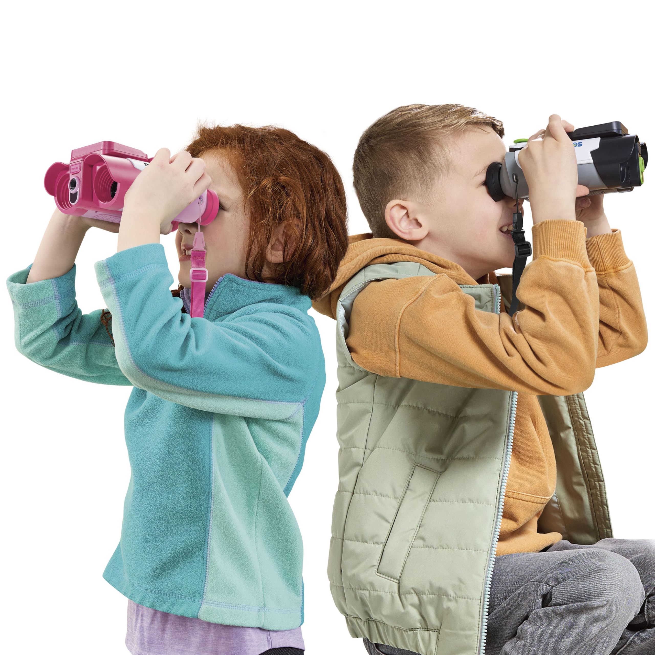 VTech - Binocolo multimediale natura e avventura, binocolo per bambini con fotocamera, foto e video, visione notturna, giochi educativi, design ergonomico, versione ESP