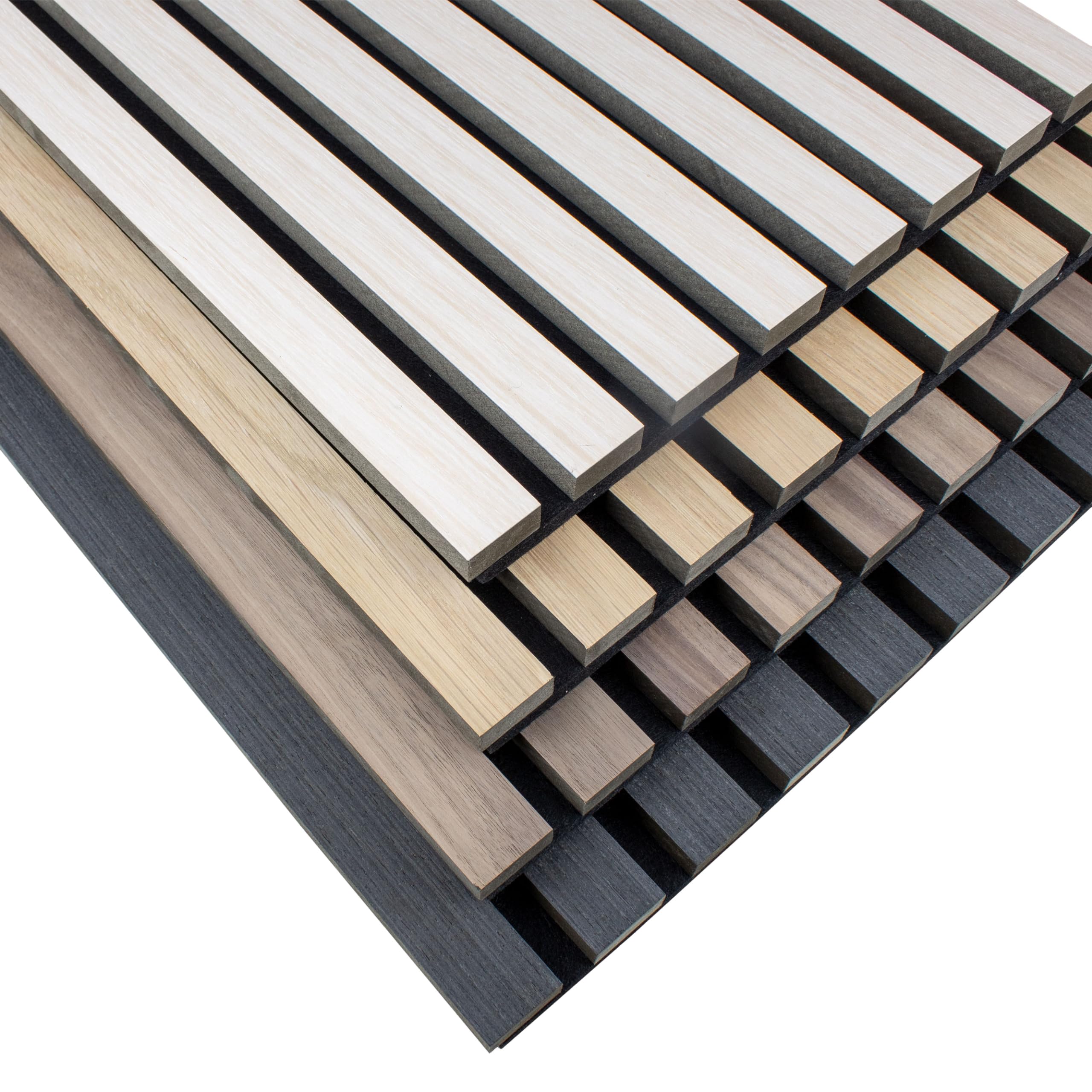 PROVISTON Akustikpaneele Holz 120 x 60 cm - Wandpaneele Eiche Natur 3D MDF Lamellen Holzoptik Filz-Untergrund