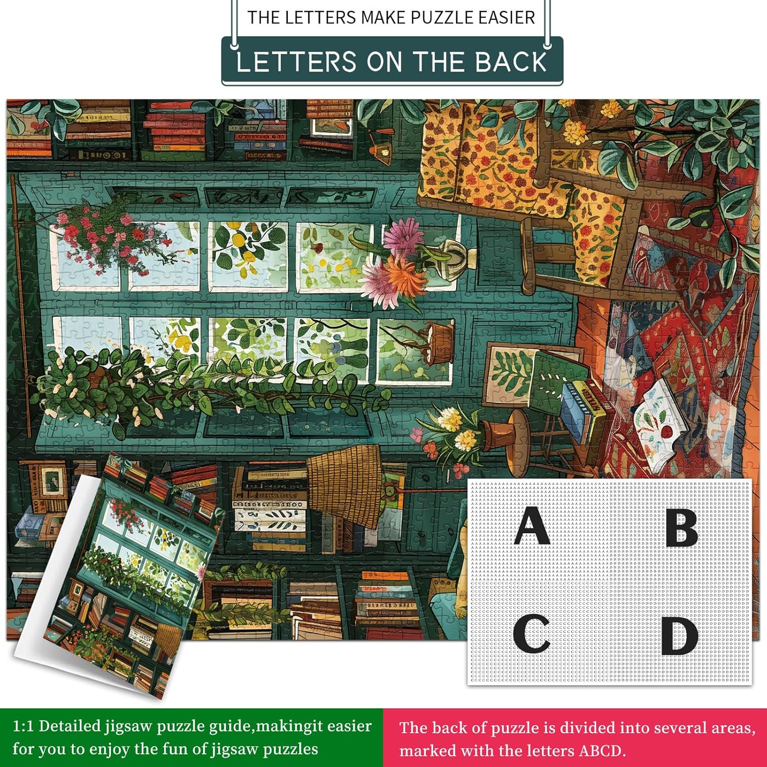 Cozy Study Puzzles for Adults 1000 Pieces, Jigsaw Puzzles for Adults 1000 Piece, Challenging Game Toys, Impossible Puzzle, Family Decoration Puzzle
