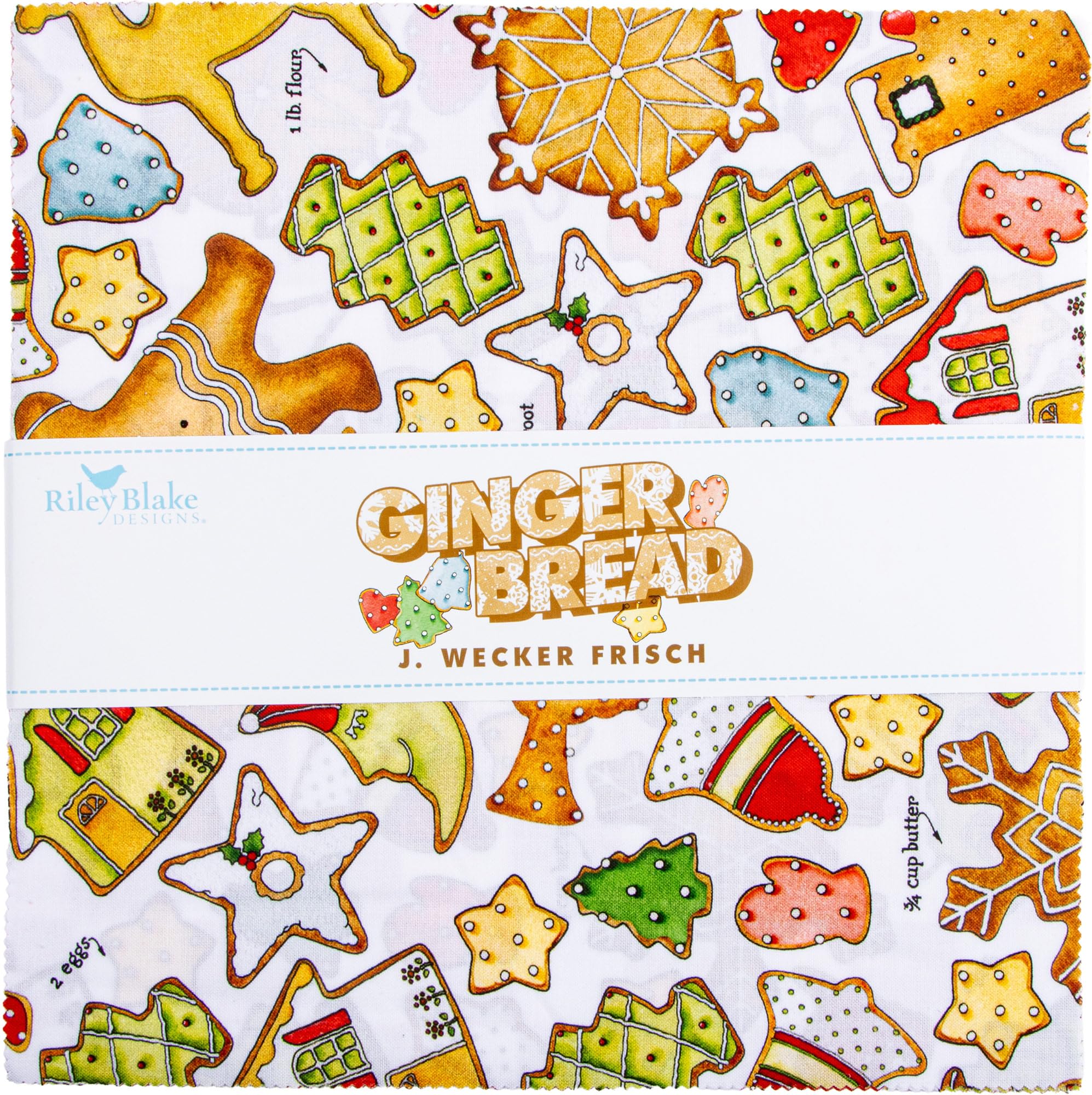 J Wecker Frisch Gingerbread 10" Stacker 42 10-inch Squares Layer Cake Riley Blake 10-17840-42