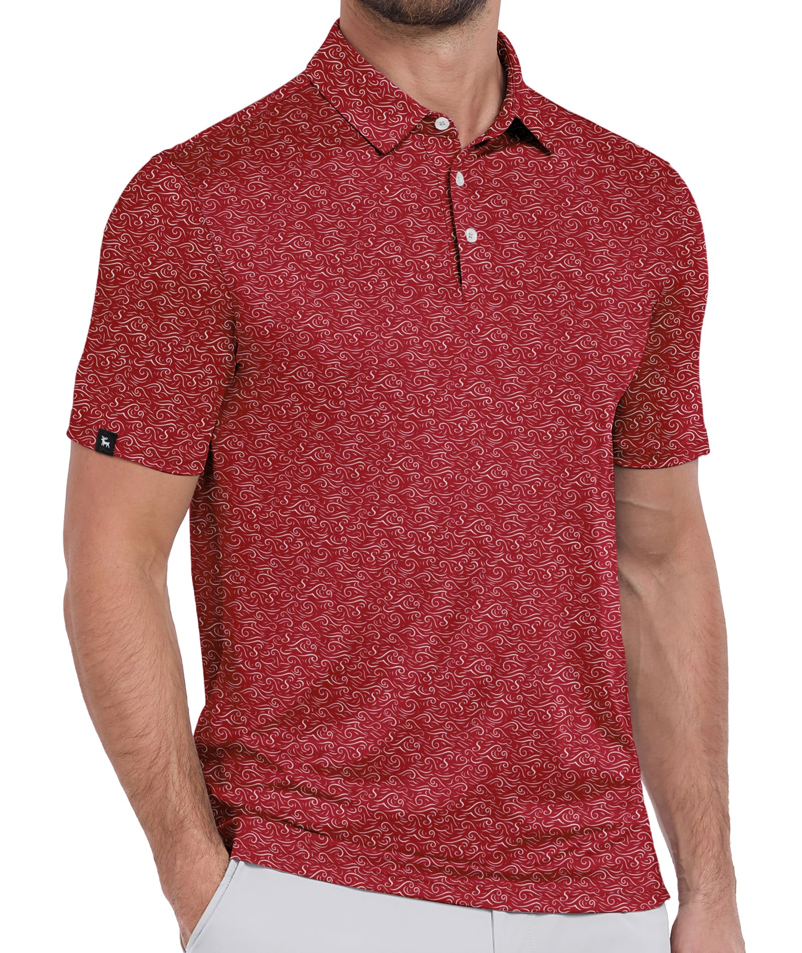 ZITY Mens Print Polo Shirts Short Sleeve Moisture Wicking Shirts for Men Golf Tennis Daily Casual Collared T-Shirt
