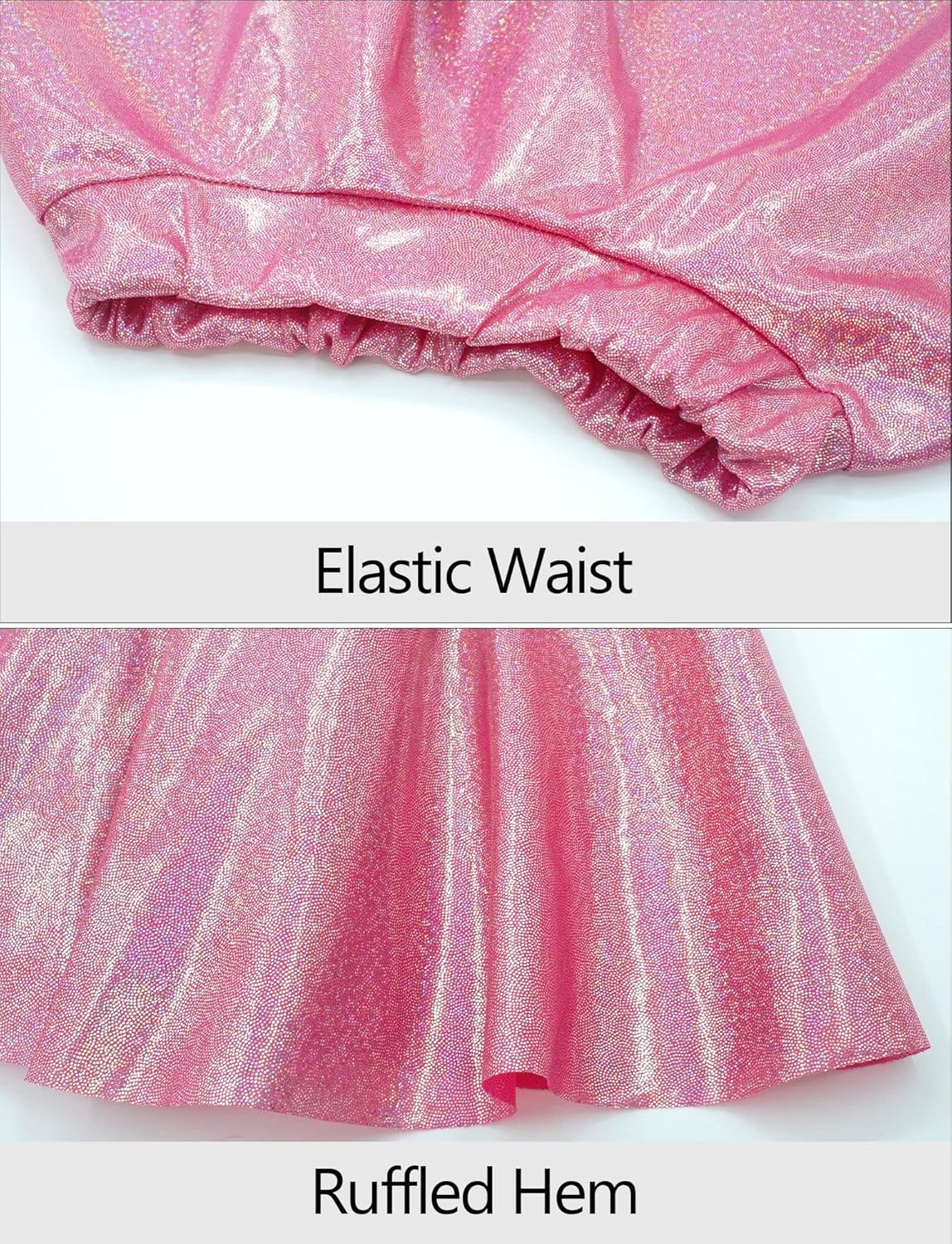 Happy Cherry Girls Metallic Outfit Sequin Hip Hop Dance Shiny Crop Top for Dancing Raves Festivals Metallic Skirt - Image 4