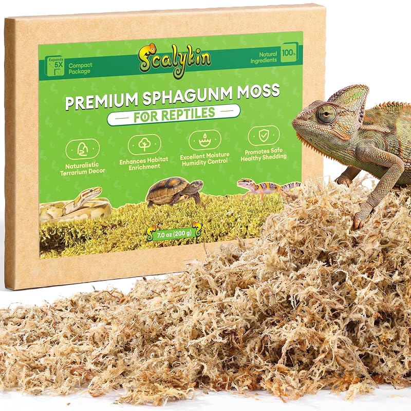 Substrato de musgo Sphagnum para terrário SCALYKIN Yellow Green, aproximadamente 198 g