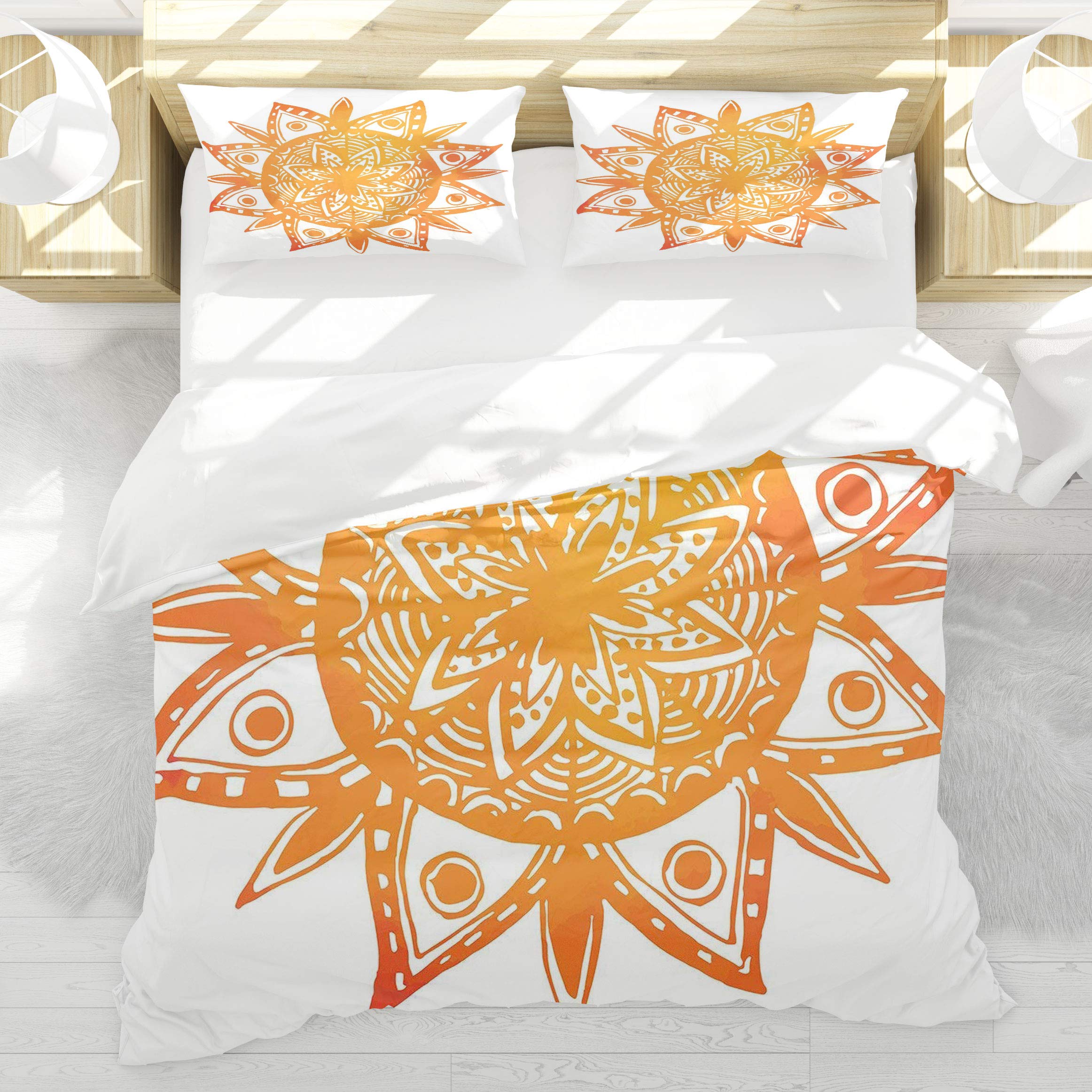 Housse de couette 140x200cm orange pour raviver une chambre sombre