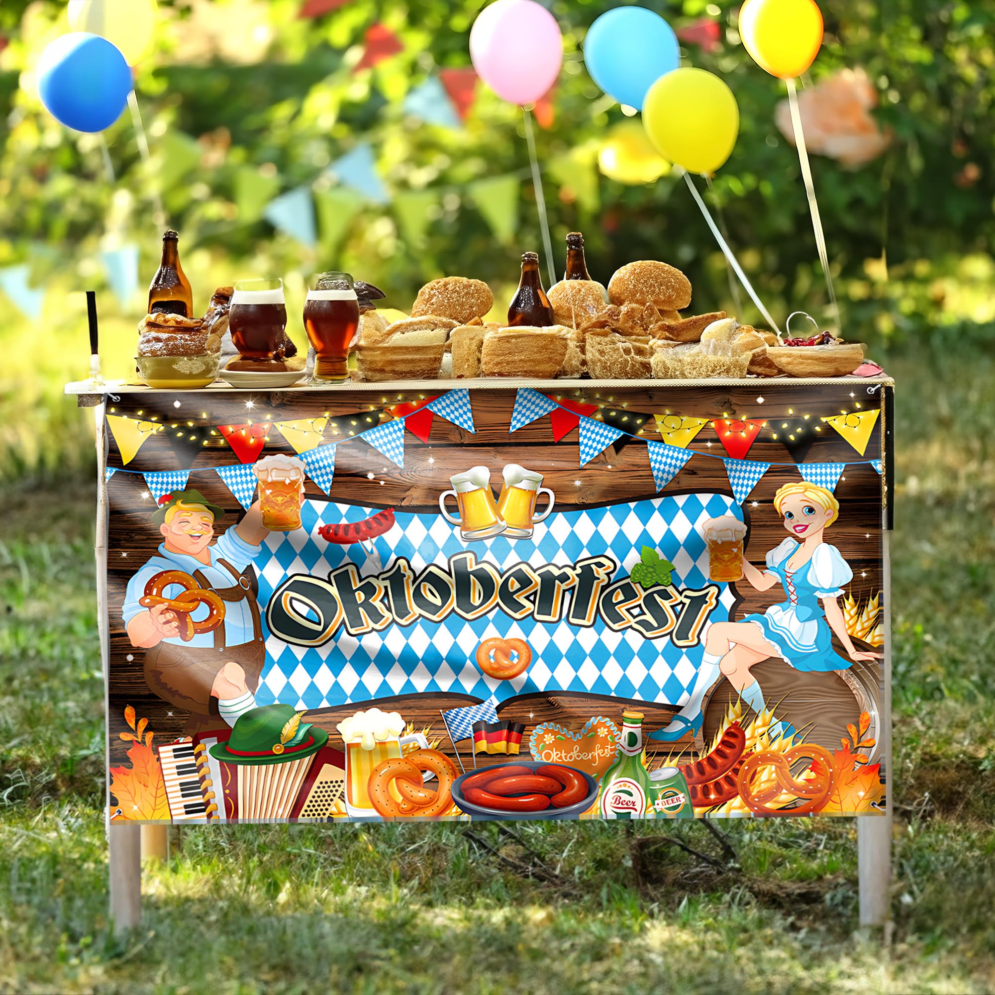 Sensalux Oktoberfest Tischwäsche aus stoffähnlichem Vlies, abwischbar, bayrische Raute, O'zapft is Tischdecke 1,5m x 3m Sensalux Oktoberfest Tischwäsche aus stoffähnlichem Vlies, abwischbar, bayrische Raute, O'zapft is Tischdecke 1,5m x 3m