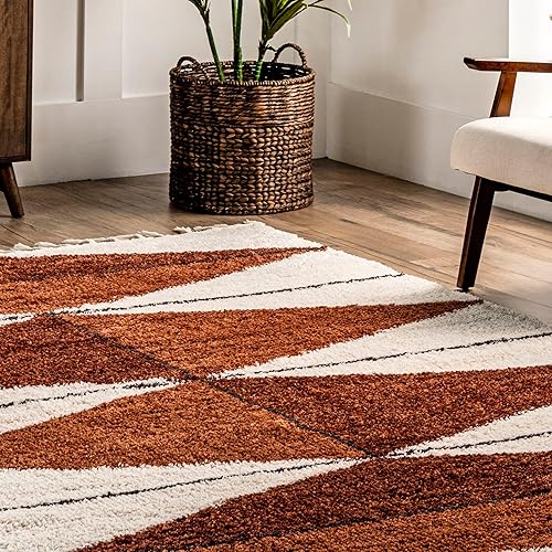 Miniatura 8 de nuLOOM Kali - Alfombra geométrica de 2 x 12 pies para sala de estar, dormitorio, comedor, guardería, entrada, pasillo, cocina, óxidomarfil