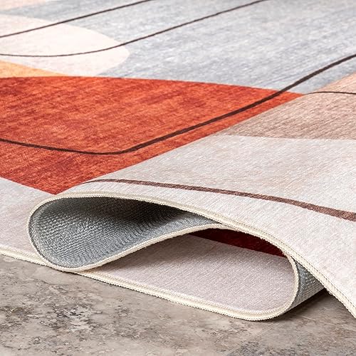 Miniatura 6 de nuLOOM Suvi - Alfombra abstracta para interiores y exteriores, lavable a máquina, 5 x 8 pies, multicolor