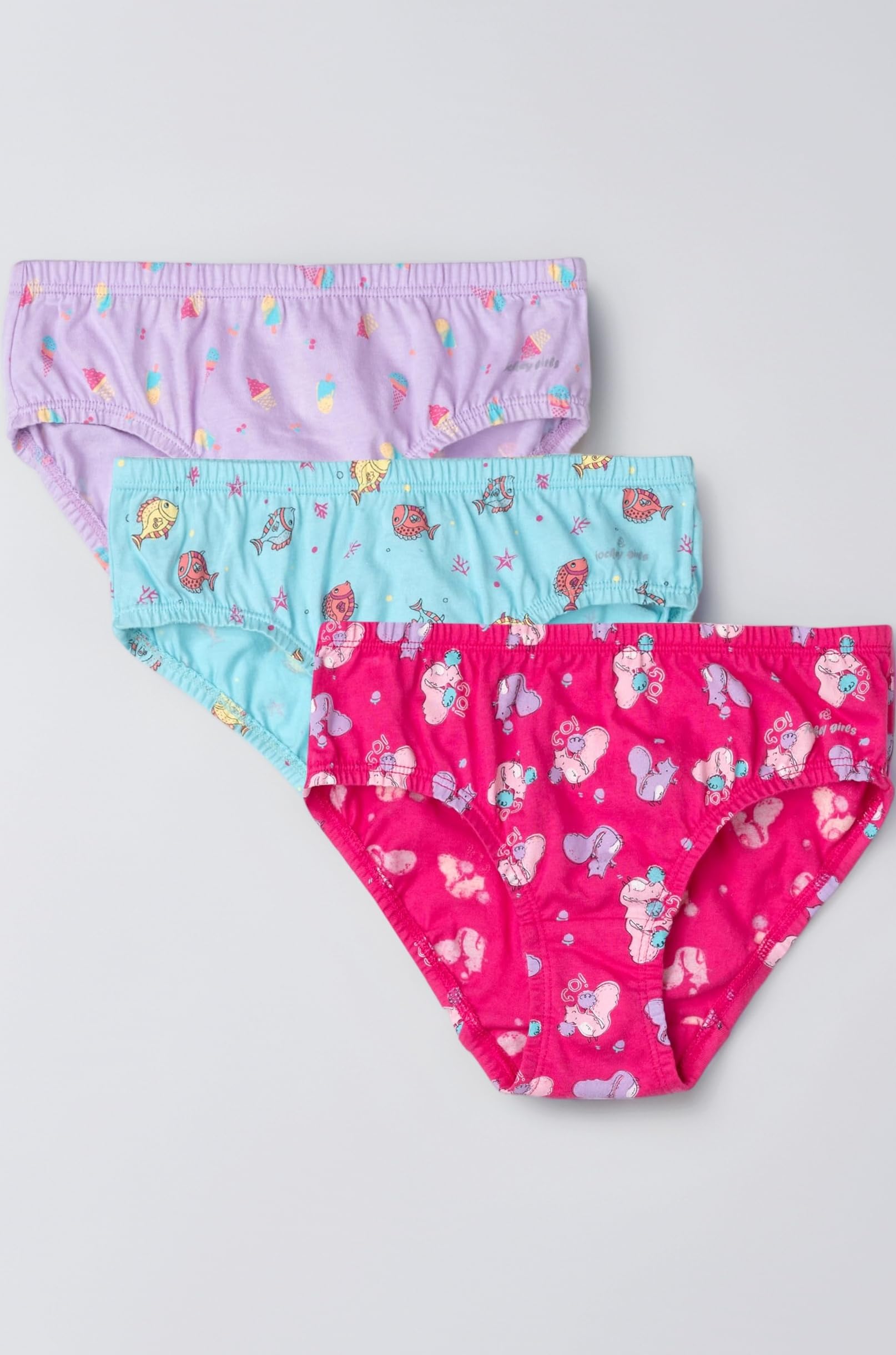 SG01 Girl's Super Combed Cotton Panty with Ultrasoft Waistband (Pack of 3)