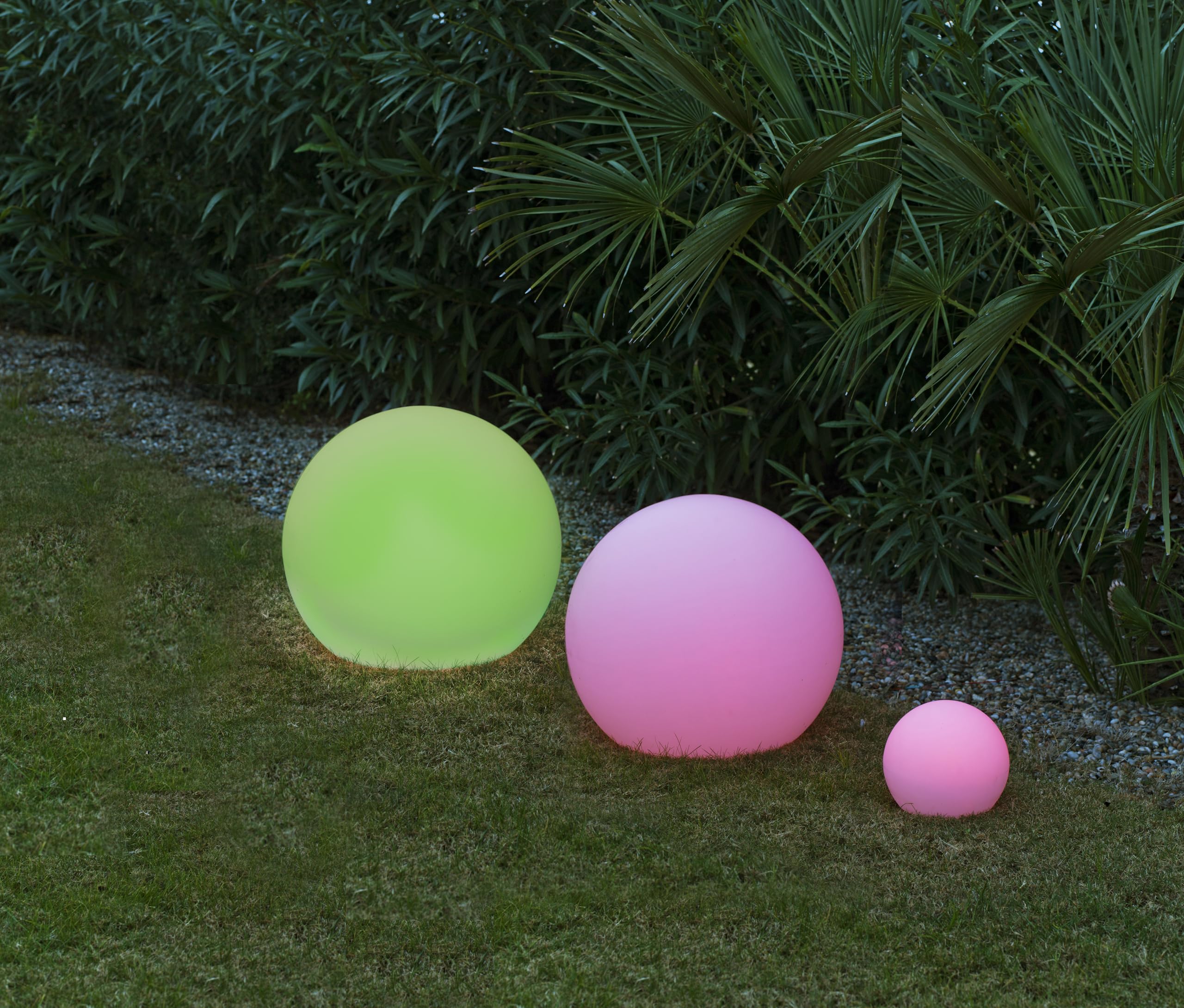 Buly - Bola de luz exterior (50 cm, carga solar y batería recargable)