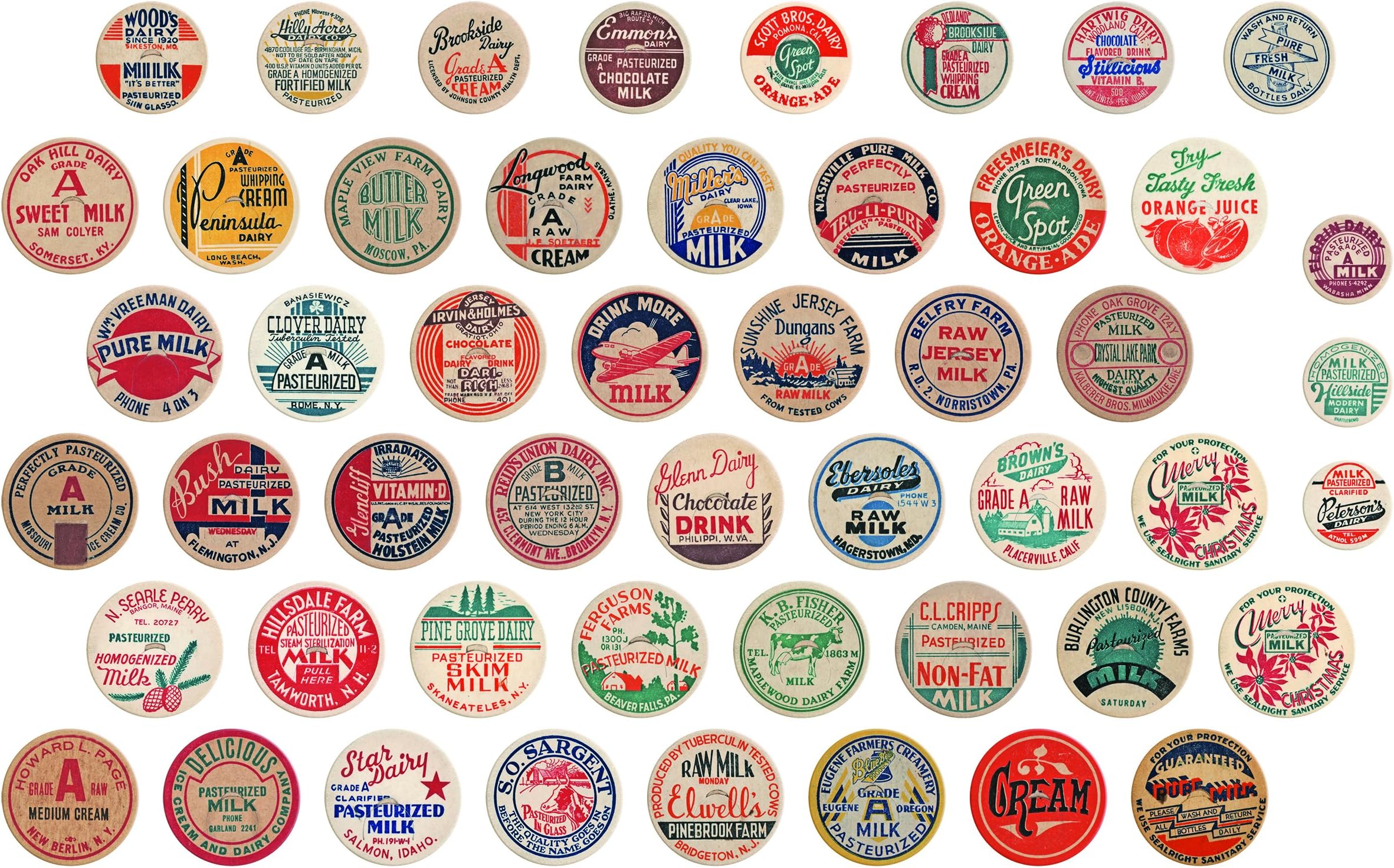Assorted Size Idea-Ology Chipboard Milk Caps (50 Per Pack), Multicolor