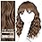 Nnzes Wig Bangs Light Brown Short Wavy Hair for Women Natural Looking Heat Resistant Bob Wigs with Synthetic Wig for Daily Party Use