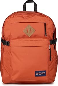 JanSport Main Campus Backpack - Travel or Work Backpack with 15-Inch Laptop Sleeve and Dual Water Bottle Pockets, Dune Red