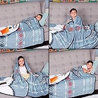 Vista 5 de Franco Manta de ropa de cama para niños, 62 x 90 pulgadas, Disney Frozen 2 Olaf