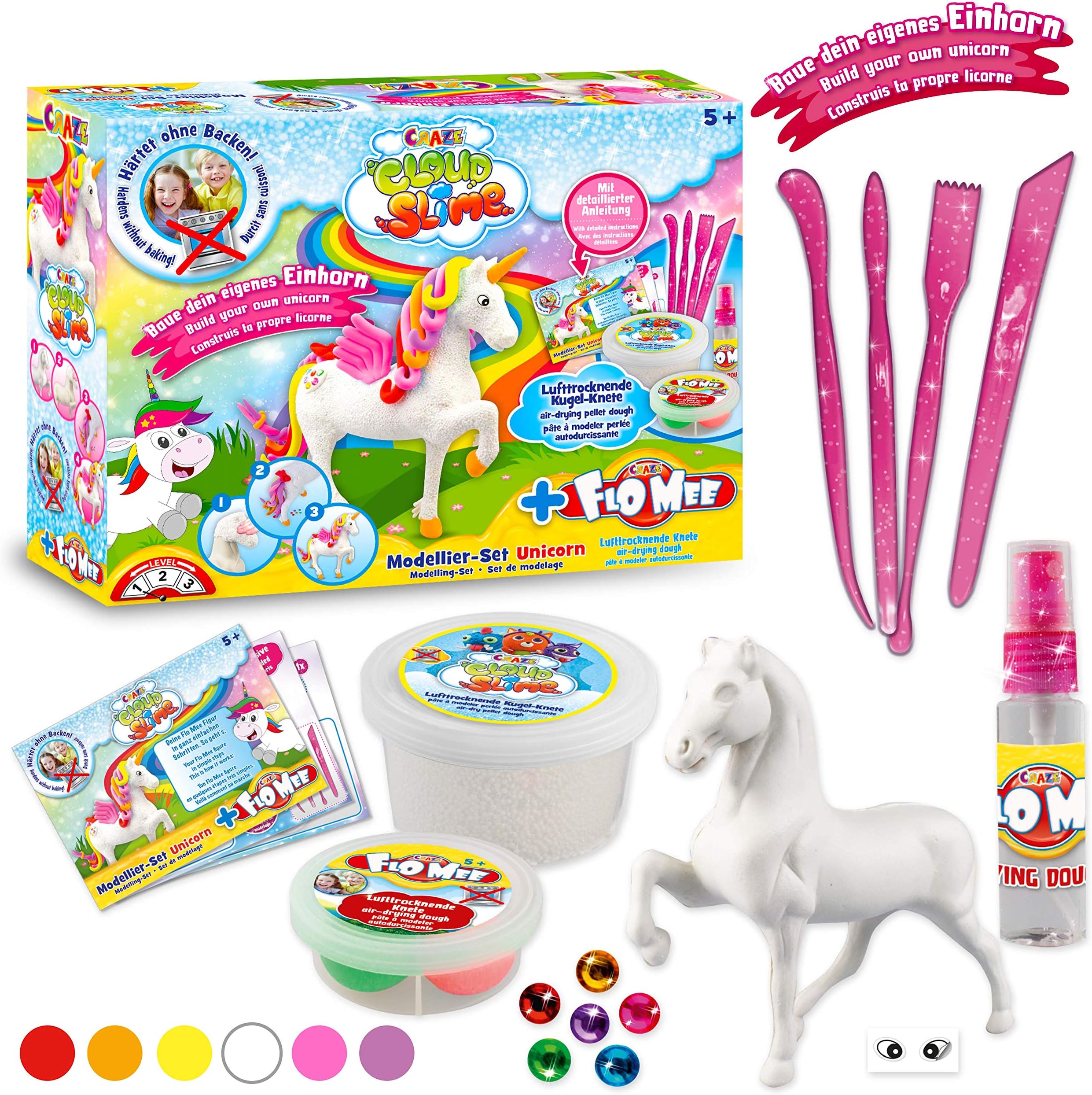 CRAZE FLO MEE + CLOUD SLIME Unicorn Craft Set Horse Ball Plasticine 15759