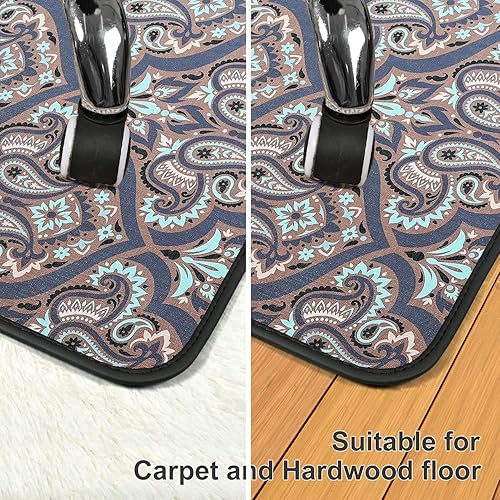 Miniatura 5 de Tapete para silla de oficina resistente para alfombras y suelos de madera dura, tapete decorativo de 48 x 36 pulgadas, tapete para silla de