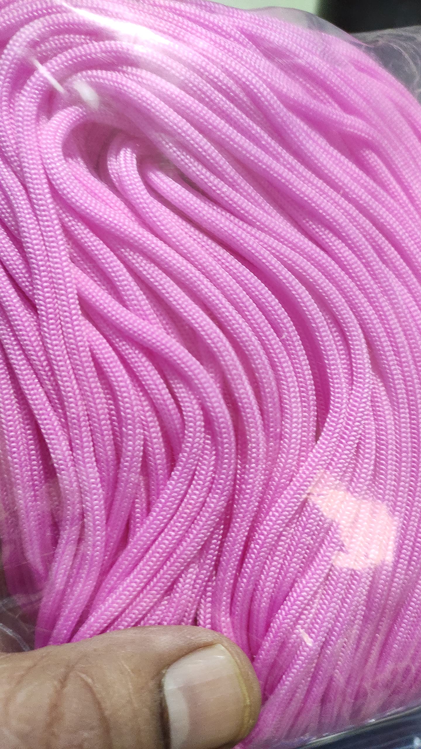 OMX Nylon Knot Macrame Beading Braided 3 mm Thread 60 Meter Cord Rope (Baby Pink)