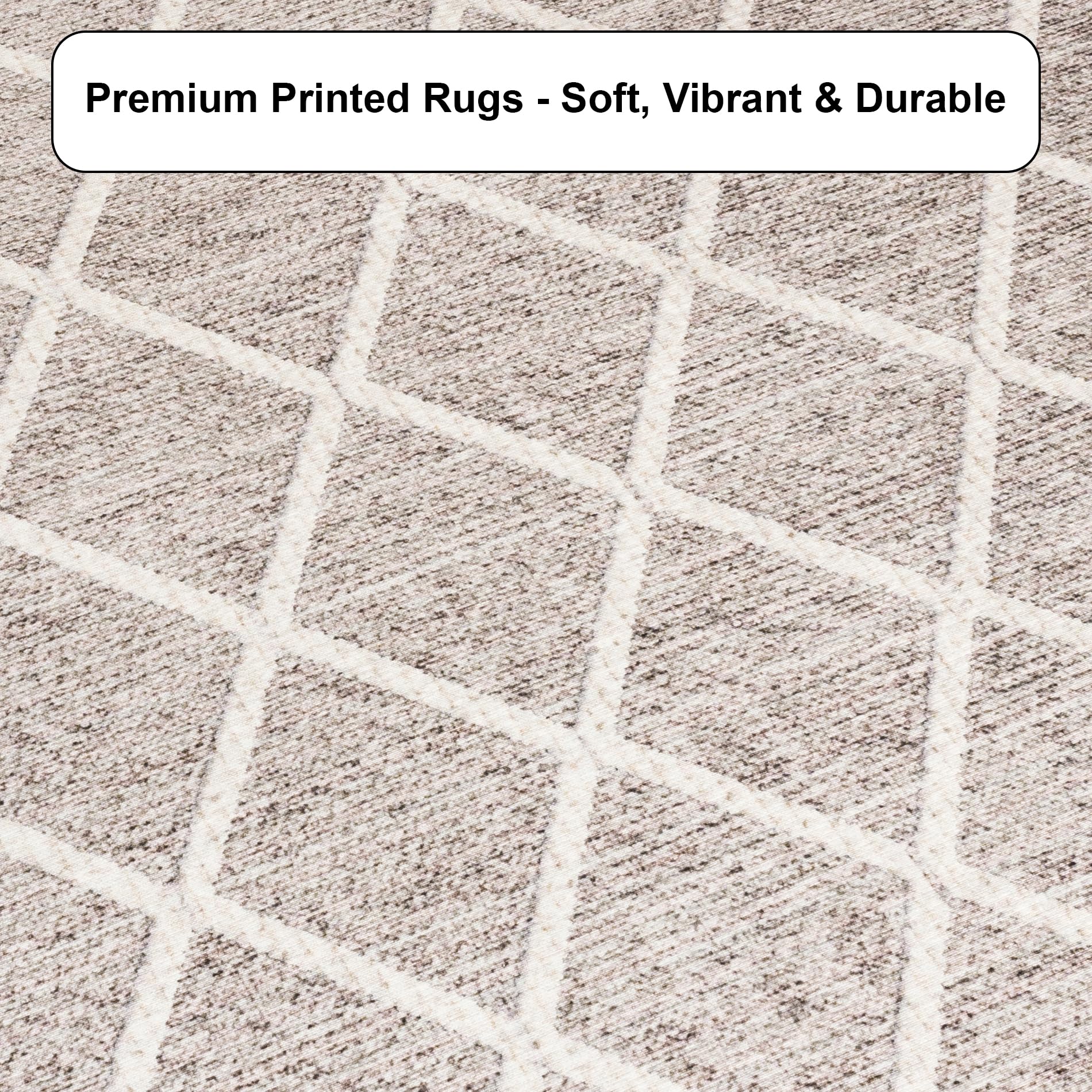 ReaLife Rugs Machine Washable Area Rug Runner - Living Room Bedroom Bathroom Kitchen Entryway Office - Padded Low Pile Stain Resistant Premium - Boho Modern Farmhouse - Tessa - Beige Ivory 2'6