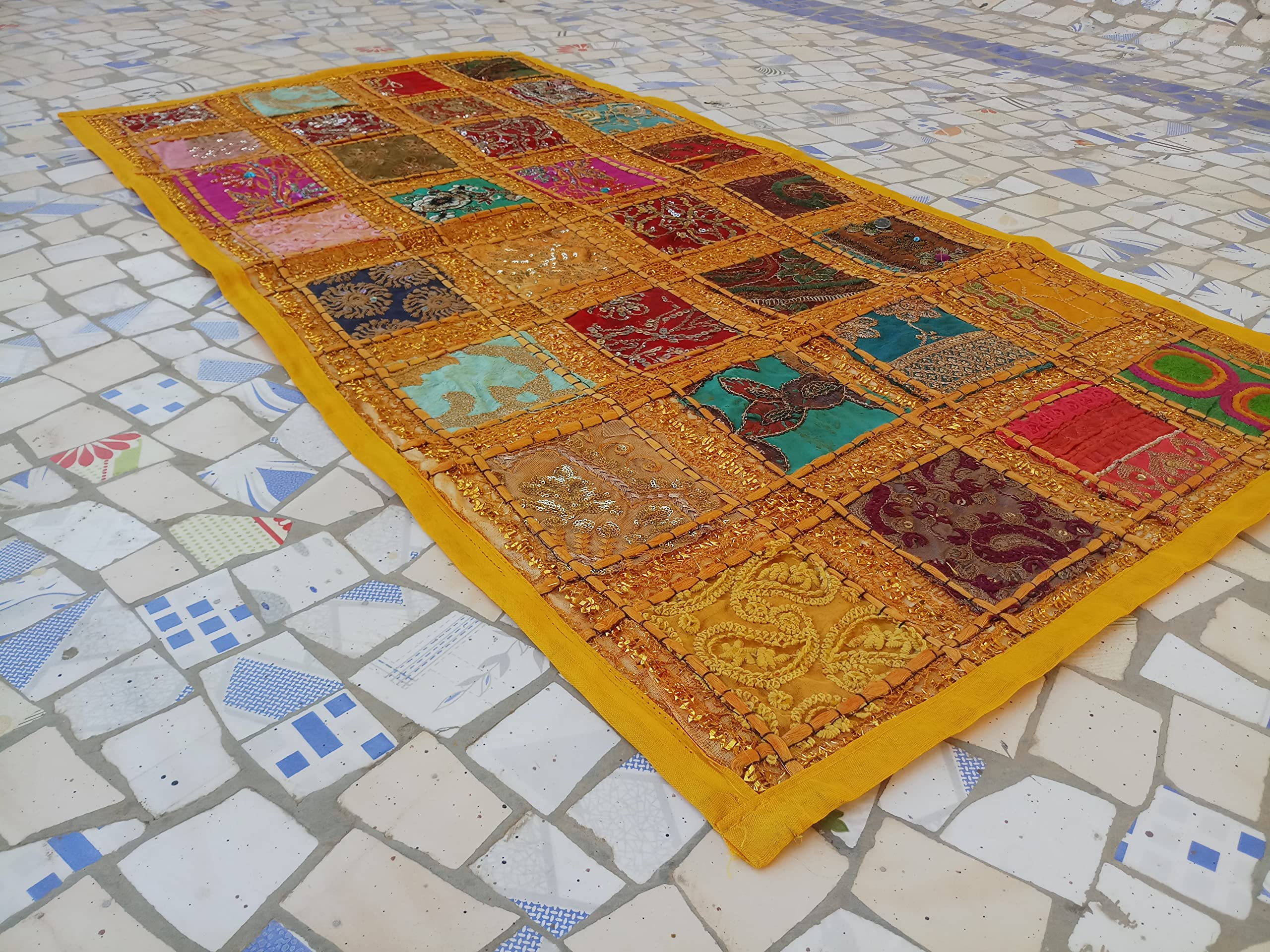 Runner Da Tavolo Ricamato A Mano In Stile Boho, Colorato, In Cotone, 180x40 Cm, Decorazione Etnica Indiana, Anche Come Arazzo Da Parete - 3