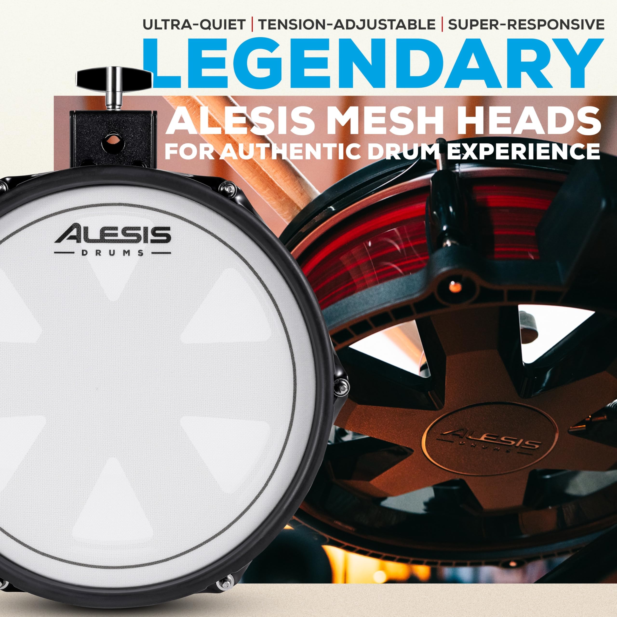 Alesis Nitro Pro XL 10-częściowa Elektryczna perkusja z 2-strefowymi padami siatkowymi, 500+ brzmień BFD, Bluetooth, Drumeo, USB MIDI