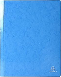 Exacompta - 380806B - Caja de 25 subcarpetas Iderama lamella en cartulina laminada brillante 355 g/m² - subcarpetas certificadas FSC® - dimensiones 24 x 32 cm para formato A4 - color azul claro