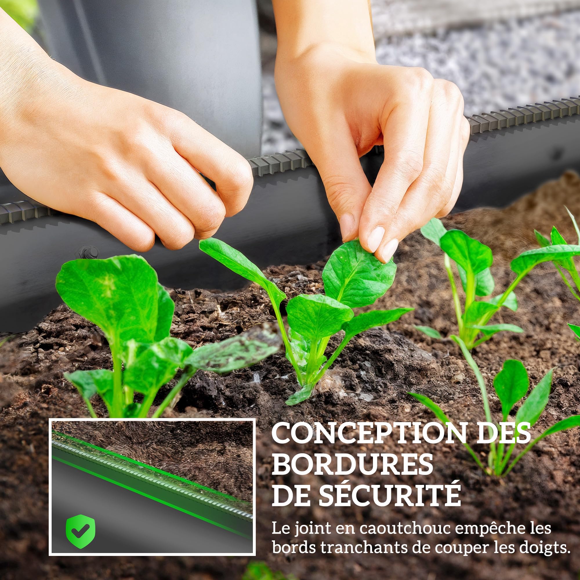 Outsunny Jardinière carré Potager de Jardin en Acier galvanisé modulable pour légumes, Plantes, Fleurs, dim. 240 x 62 x 30 cm, Gris foncé