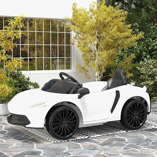 Coche para niños, juguetes de paseo para niños de 12 V con control remoto para padres, auto de juguete con licencia para niños con luz frontal LED,