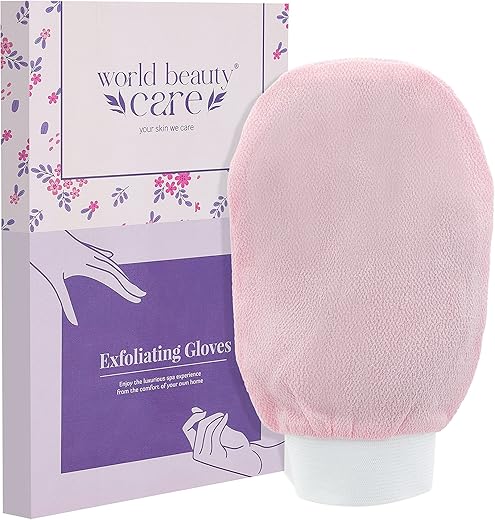 The Touch Exfoliating Gloves | Moroccan Bathing Hammam Glove Mitt-Latest body scrubber |Visibly Lift Away Dead Skin, Great for Tan Removal, Made of 100% Viscose Fiber – 1 Pc…