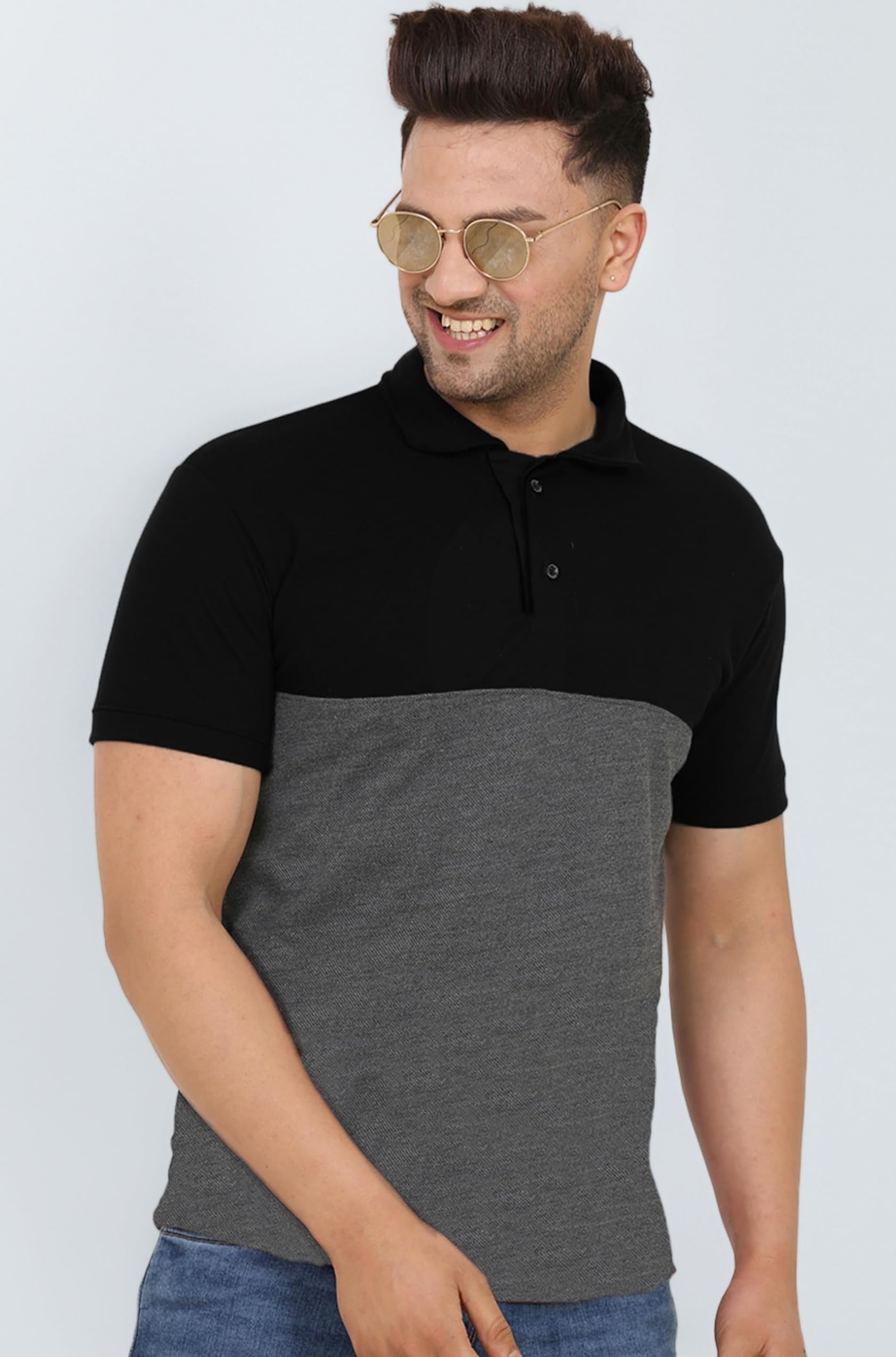 LEOTUDE Men's Matty Regular Fit Plain Polo T-Shirt